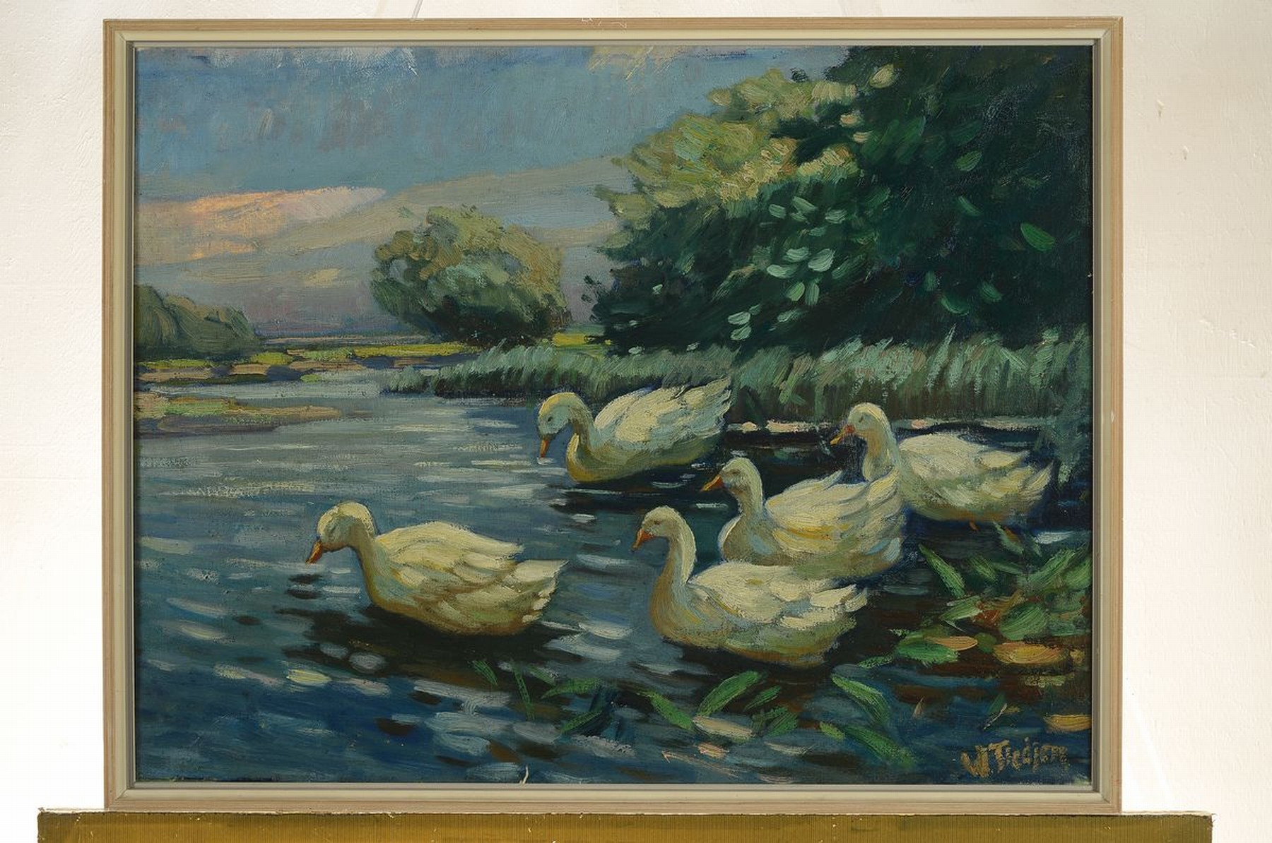 Detail k: Willy Tiedjen, 1881 Hamburg-1950 München, Studium an der Akademie München, Schüler des Heinrich von Zügel, hier: Öl/Lwd, rechts unten signiert, ...