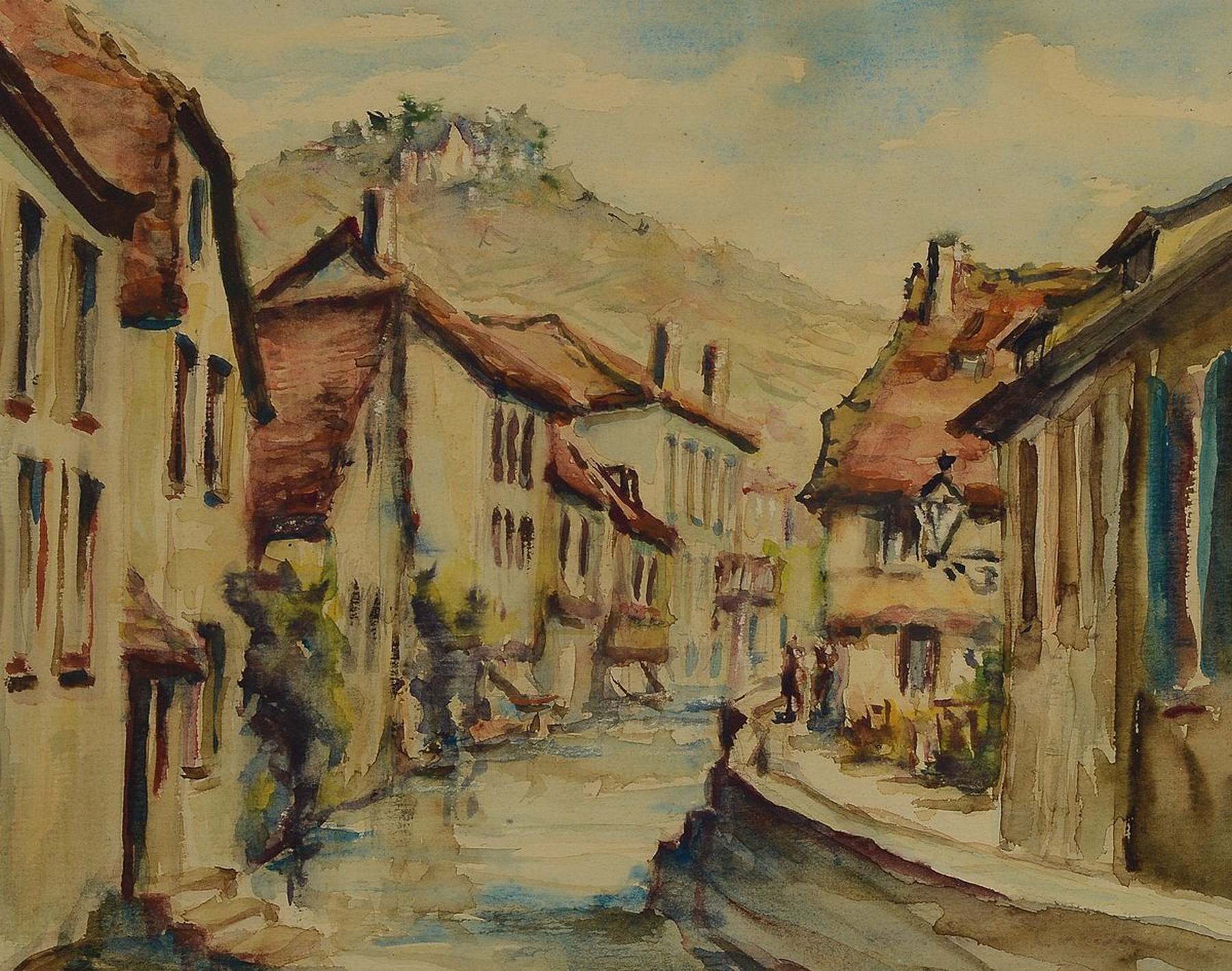 Detail a: Hermann Correll, 1905-1976 Neustadt a.d.Weinstraße, Konvolut aus 3 Arbeiten: Waldweg, Öl/Hartfaser, sign. und dat. 69, ca. 28x20cm; Blick auf die ...