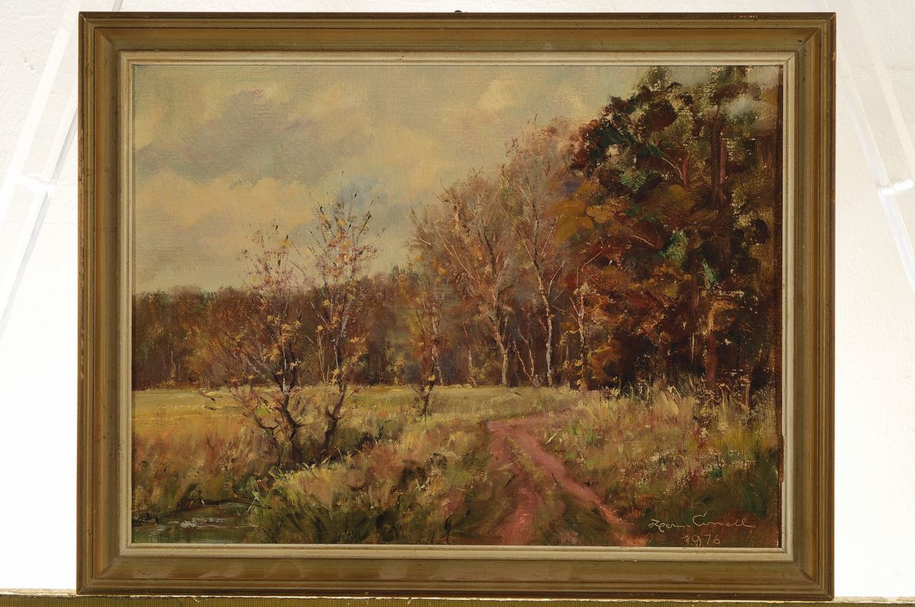 Detail o: Hermann Correll, 1905-1976 Neustadt a.d.Weinstraße, Konvolut aus 3 Arbeiten: Waldweg, Öl/Hartfaser, sign. und dat. 69, ca. 28x20cm; Blick auf die ...