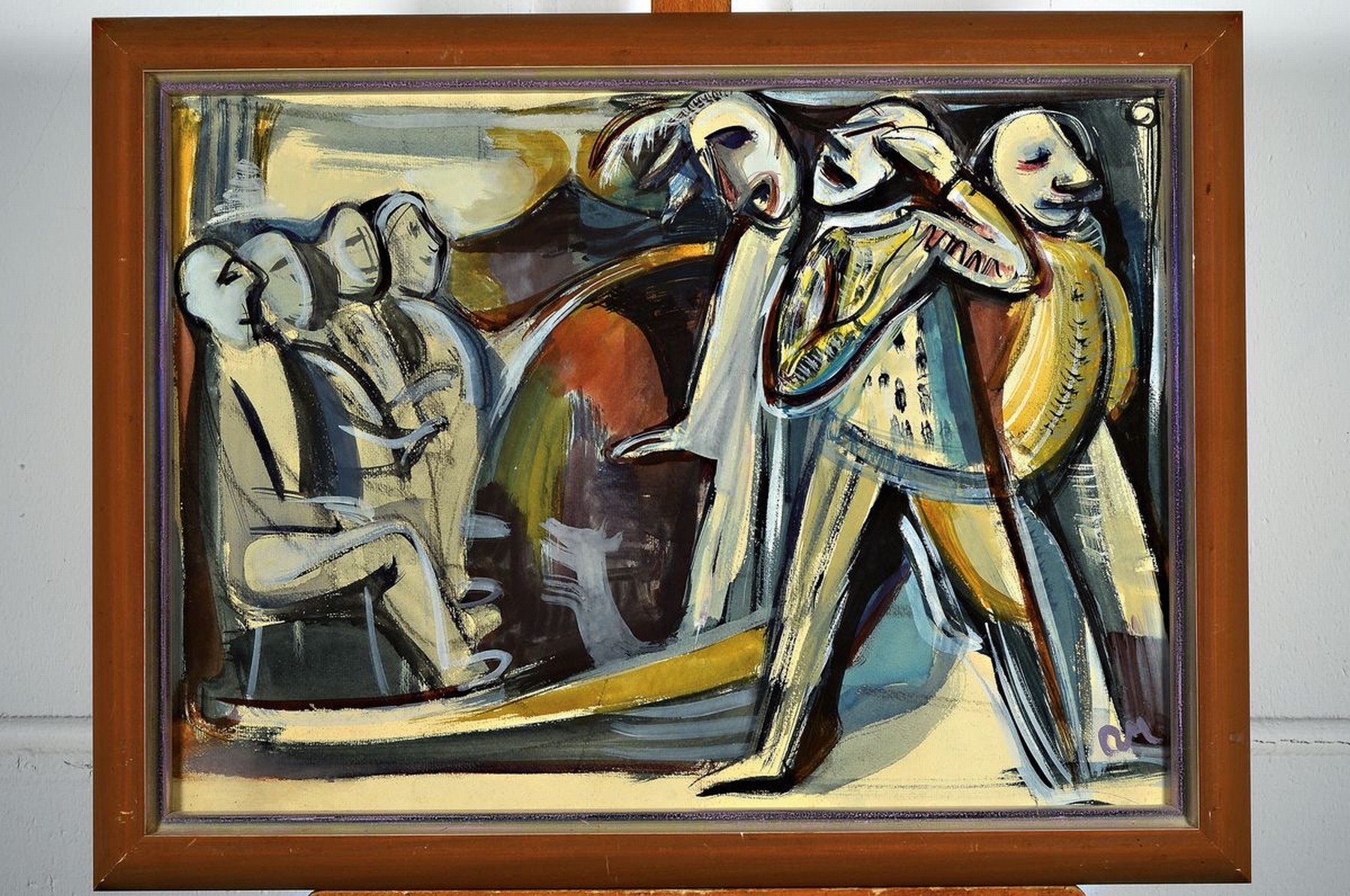 Detail k: Rolf Müller-Landau, 1903 Kayingchow-1956 Bad Bergzabern, Im Theater, Gouache auf Papier, monogr., ca. 45x63cm, u.Gl., R. ca. 55x73cm