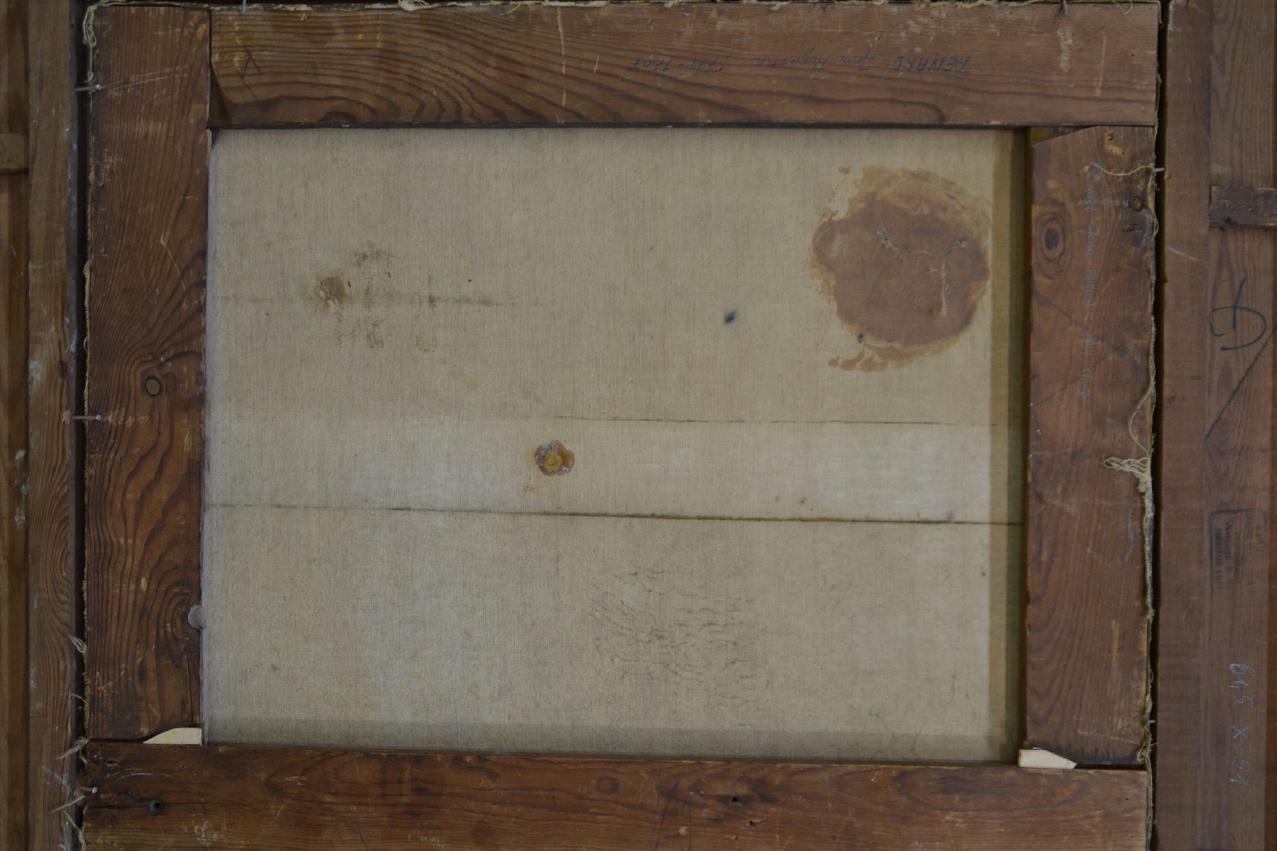 Detail f: Rénard, Maler der 2. Hälfte des 19. Jh., Halbporträt eines Dionysos, Öl/Lwd, rest., doubl., rechts unten signiert, ca. 60x50cm, goldfarbener ...