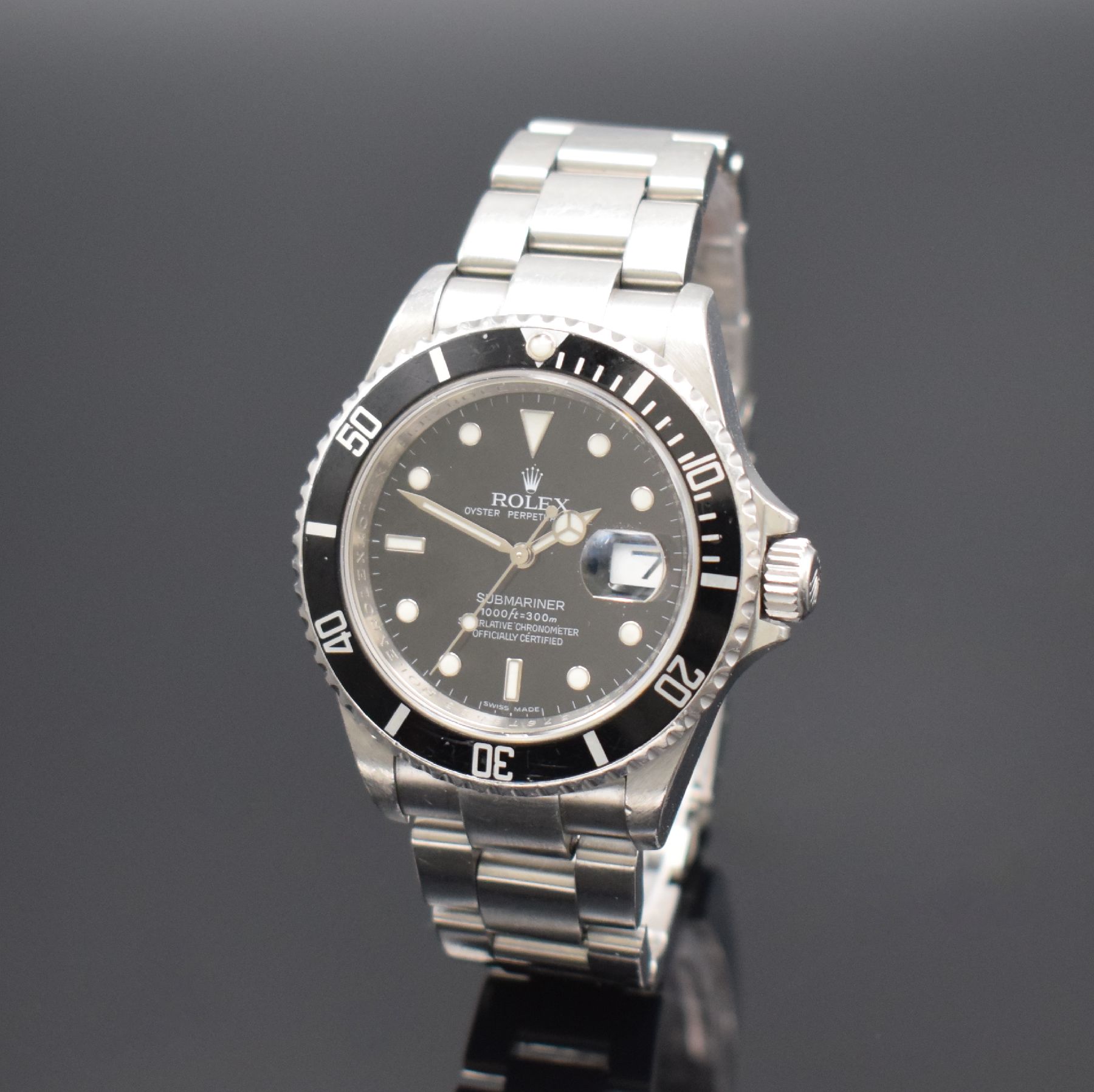 Detail b: ROLEX Oyster Perpetual Date Submariner Herrenarmbanduhr Referenz 16610 T, Automatik, LC 170, Chronometer der Superlative in Edelstahl inkl. ...