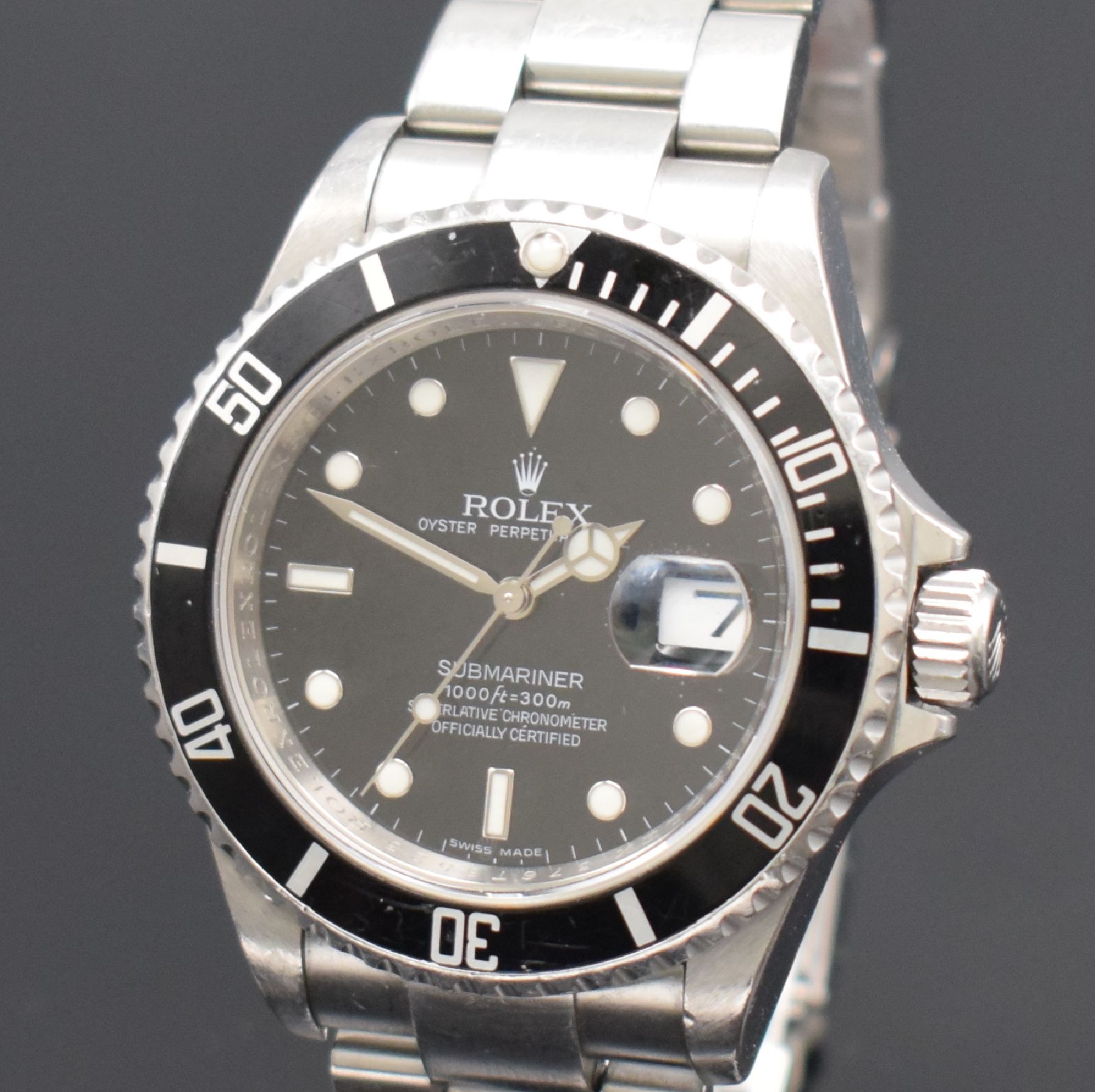 Detail c: ROLEX Oyster Perpetual Date Submariner Herrenarmbanduhr Referenz 16610 T, Automatik, LC 170, Chronometer der Superlative in Edelstahl inkl. ...