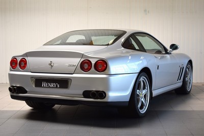 26370315e - Ferrari 575 F1 Maranello, first registered 01/2005, chassis number: ZFFBT55B000134687, mileage approximately 41.000 km, regularly serviced, 379 kW/515 PS, automatic transmission, exterior color silver metallic, interior full leather in Bordeaux, Daytona seats, complete onboard toolkit/original toolbox, 2 new tanks installed