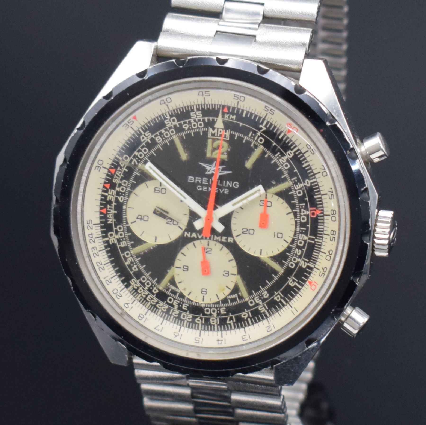 Detail c: BREITLING Navitimer seltene Herrenarmbanduhr mit Chronograph Referenz 816-72 mit Kaliber Valjoux 724, Schweiz um 1968, Handaufzug, großes ...