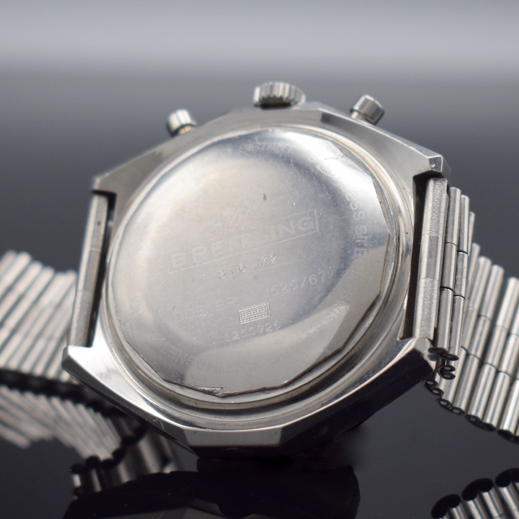 Detail g: BREITLING Navitimer seltene Herrenarmbanduhr mit Chronograph Referenz 816-72 mit Kaliber Valjoux 724, Schweiz um 1968, Handaufzug, großes ...