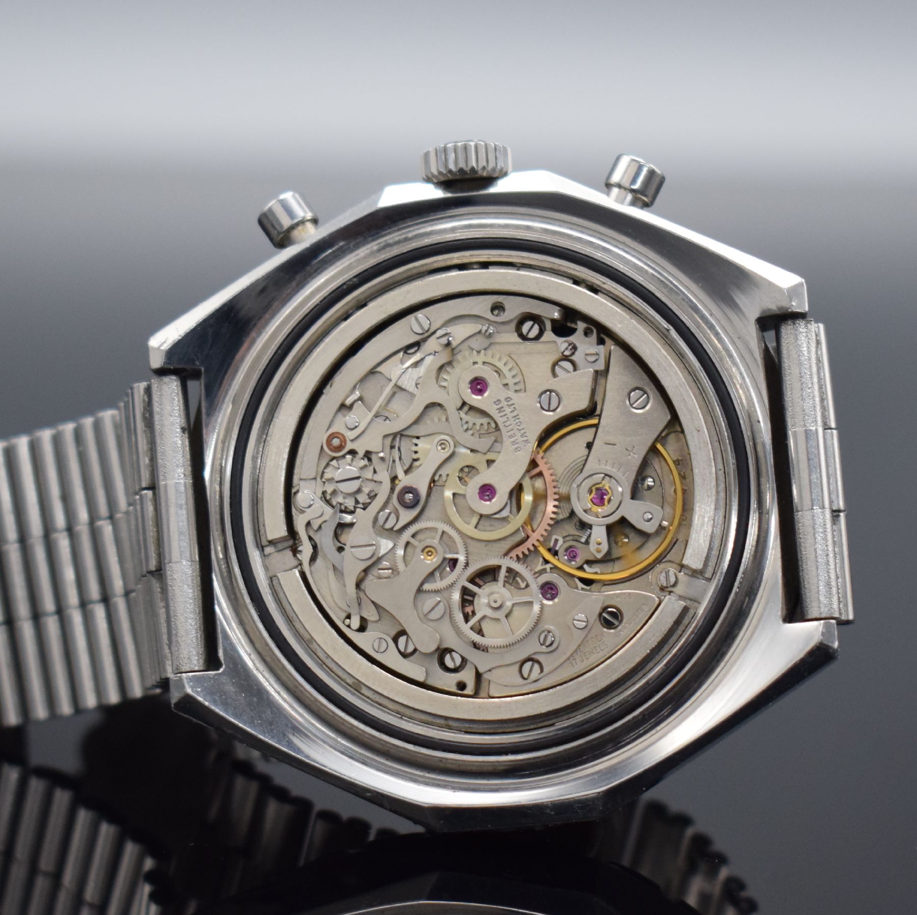 Detail h: BREITLING Navitimer seltene Herrenarmbanduhr mit Chronograph Referenz 816-72 mit Kaliber Valjoux 724, Schweiz um 1968, Handaufzug, großes ...