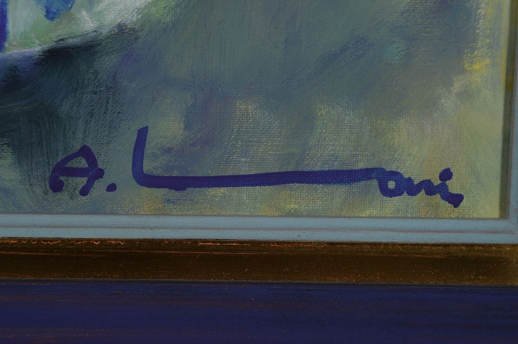 Detail a: Adrien Moroni, geb. 1943 Monaco, Studium Nizza, hier: La Coue a friuts de Delft, Öl/Lwd, rechts unten signiert, rückseitig betitelt und dat. 99, ...