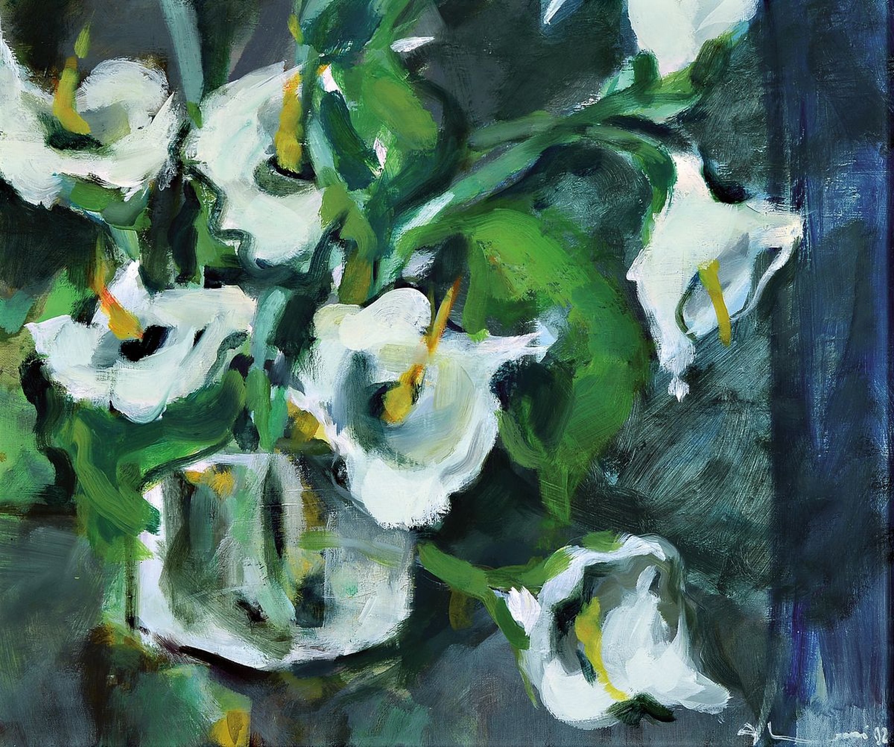 Adrien Moroni, geb. 1943 Monaco, Studium in Nizza, hier: Arome des aromes, Öl/Lwd, rechts unten signiert, rückseitig betitelt, ca. 45x55cm, R. ca. ...