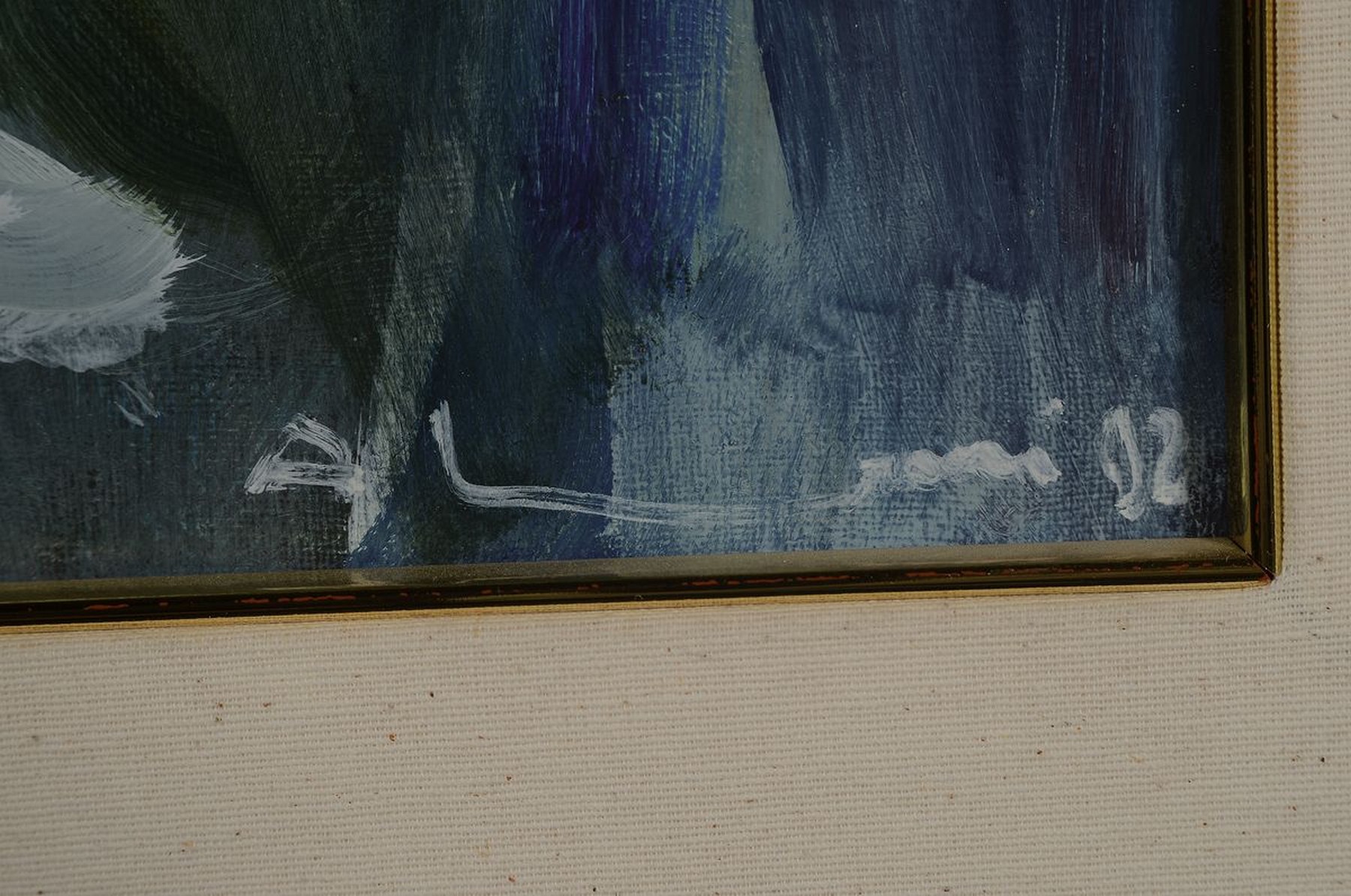 Detail g: Adrien Moroni, geb. 1943 Monaco, Studium in Nizza, hier: Arome des aromes, Öl/Lwd, rechts unten signiert, rückseitig betitelt, ca. 45x55cm, R. ca. ...