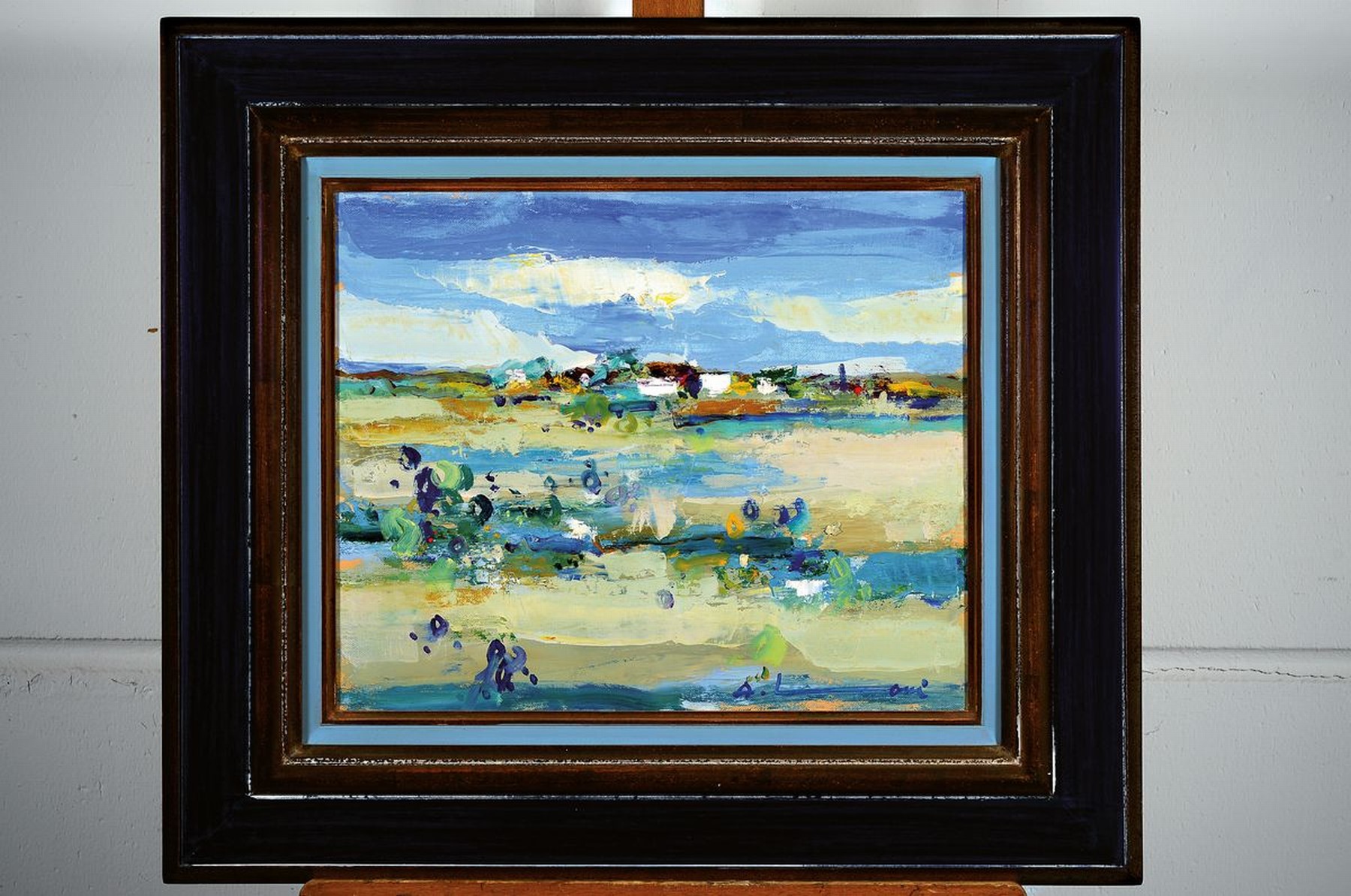 Detail k: Adrien Moroni, geb. 1943 Monaco, Studium in Nizza, hier: Paysage de Camargue, Öl/Lwd, re. u. signiert, rückseitig betitelt, ca. 38x46cm, R. ca. ...