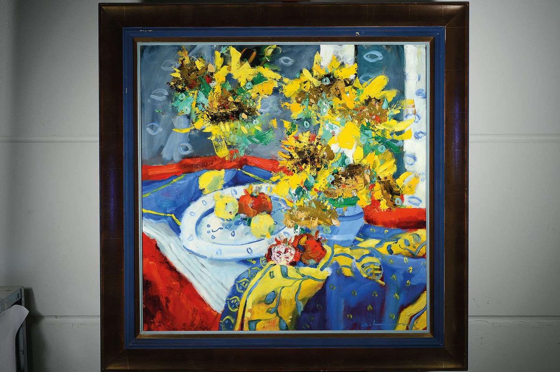 Detail k: Adrien Moroni, geb. 1943 Monaco, Studium in Nizza, hier: La Nappe au soleil, Öl/Lwd, rechts unten signiert, rückseitig betitelt und dat. 2000, ca. ...