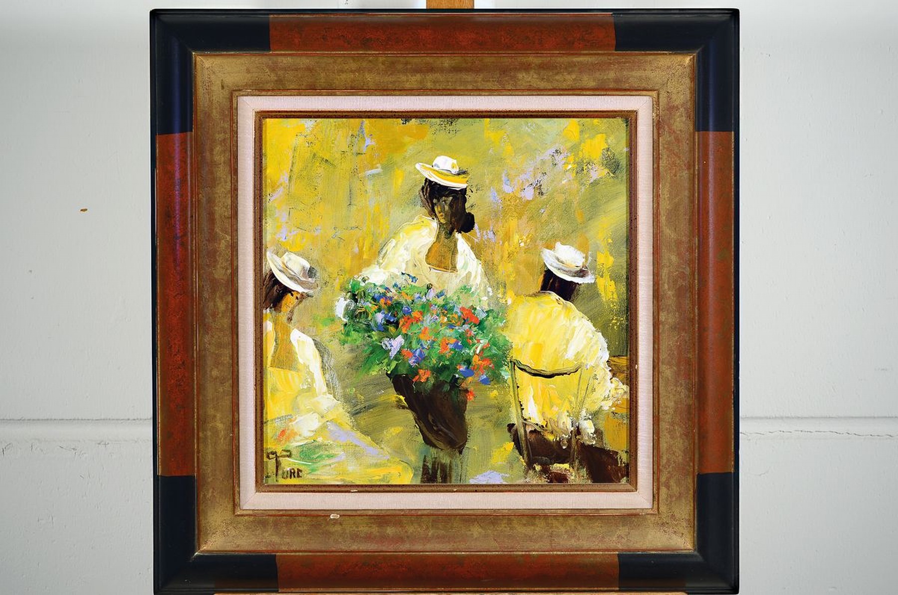 Detail k: Frank Turc, 1944-2008, La Marchante de fleurs, Öl/Lwd, links unten signiert, rückseitig betitelt und dat. 1997, ca. 40x40cm, R. ca. 62x62cm