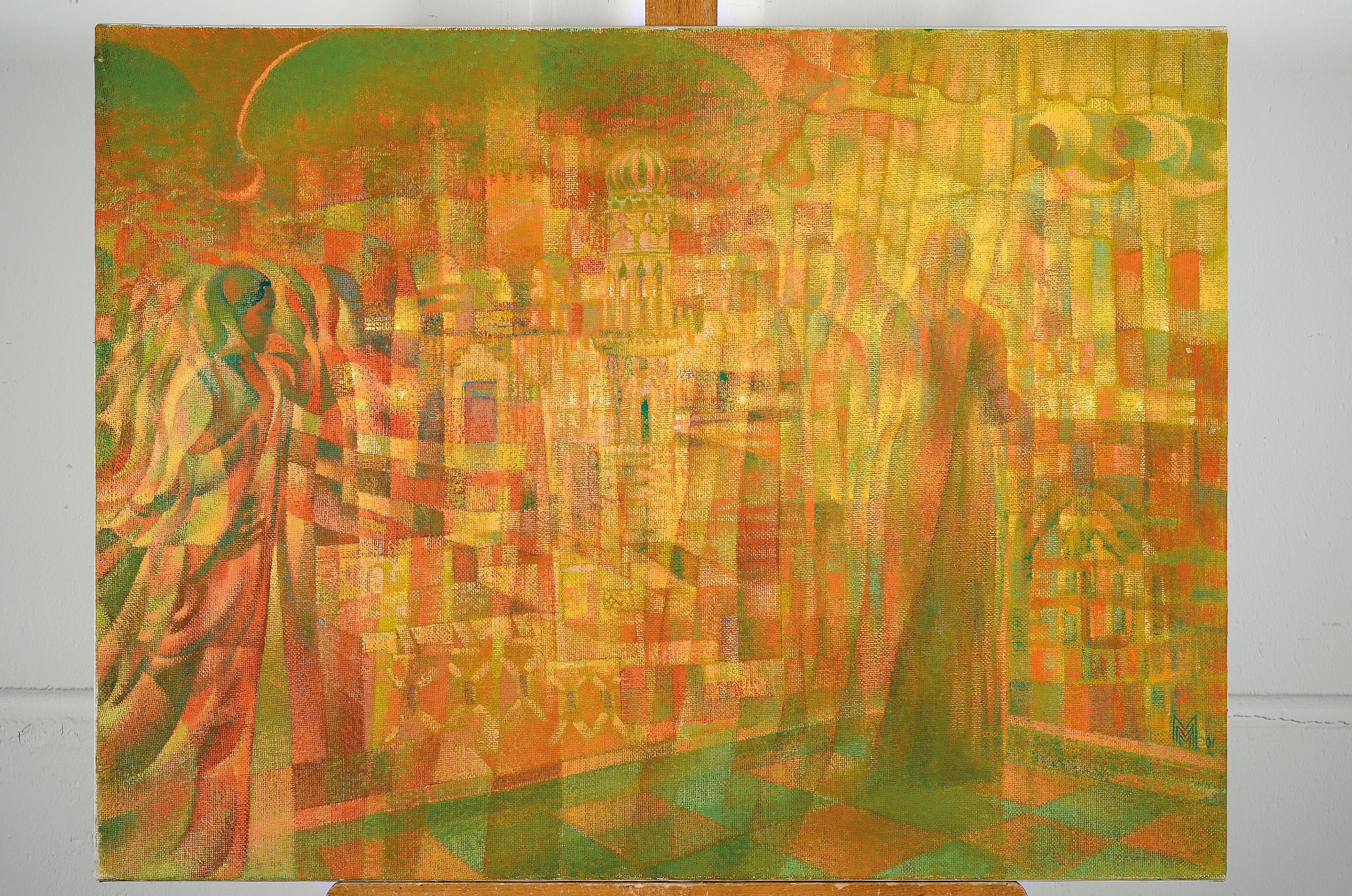 Detail k: Mariana Marinova, geb. 1960 Haskovo/Bulgarien , Studium a.d. Hochschule für Bildende KunstSofia bei Ivan Kirkov, hier: kubistische Komposition mit ...