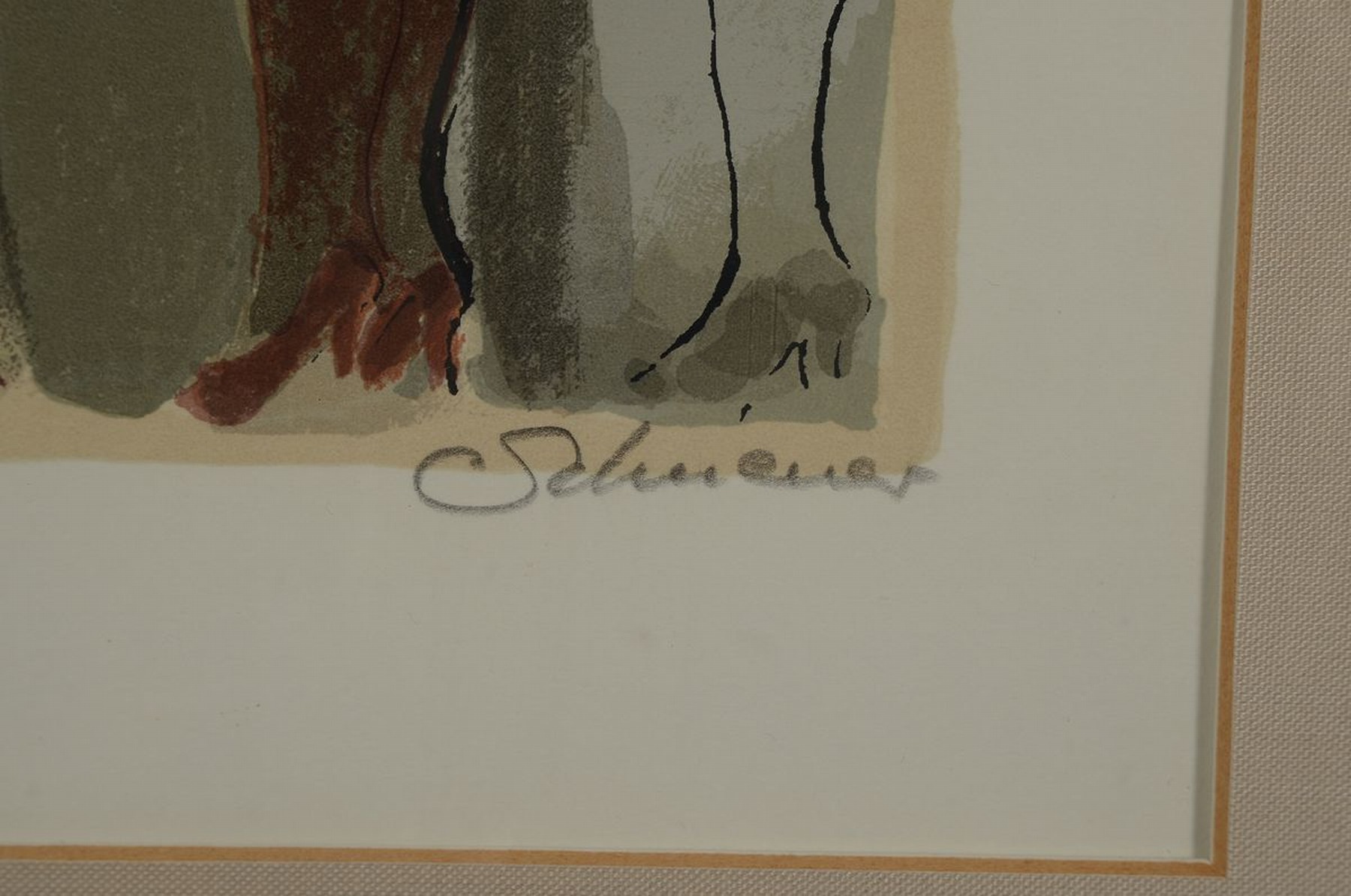 Detail e: David Schneuer, 1905-1988, 3 Farblitho- grafien, alle handsigniert und num. aus 250er und 300er Auflage, je ca. 29x24cm, PP, u.Gl., R. ca. 55x45cm