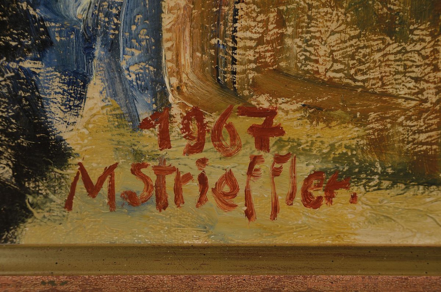 Detail a: Marie Strieffler, 1917-1987 Landau, Sitzender Akt am Ufer, verso bez. "Akt im Gegenlicht", Öl/Lwd, links unten signiert und at. 1967, ca. ...