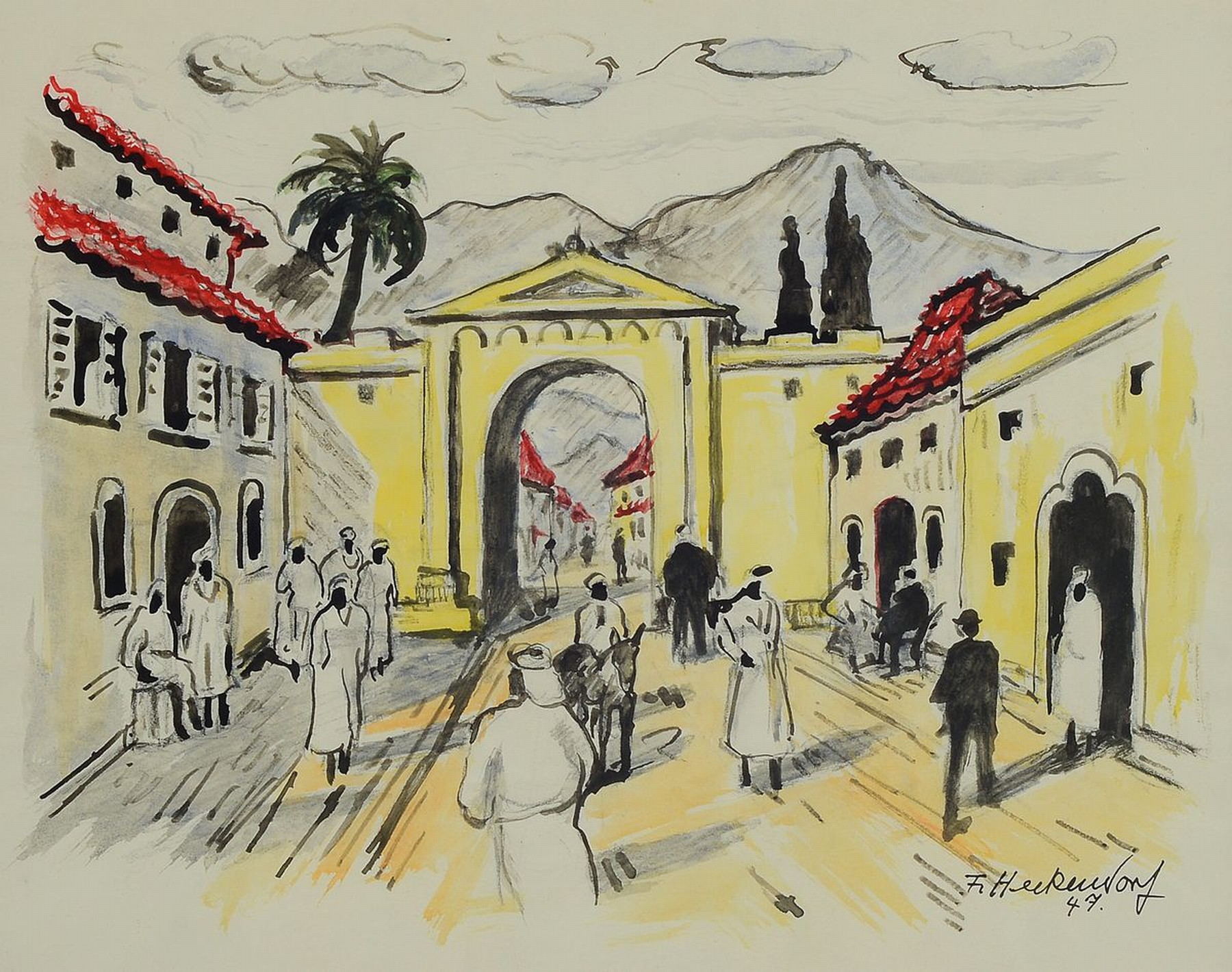 Franz Heckendorf, 1888 Berlin - 1962 München , Studium a.d. Akademie Berlin, Zeichenunterricht bei Lovis Corinth, ab 1933 als "entartet" ...