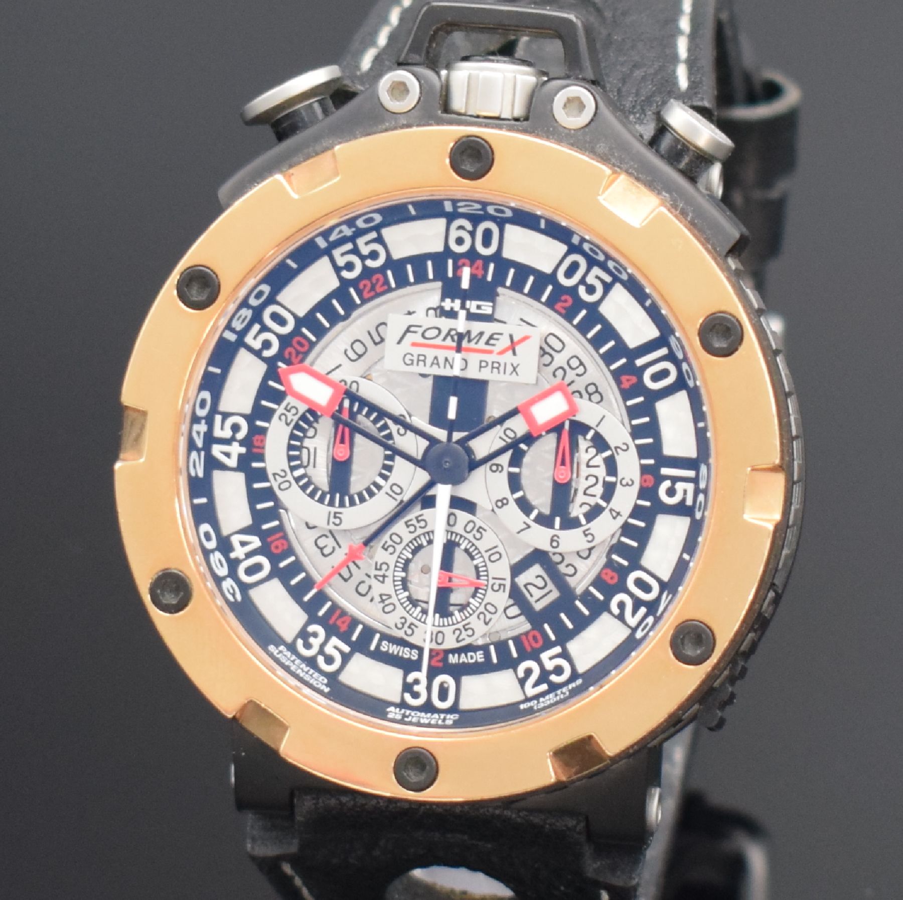 Detail c: FORMEX Armbandchronograph GP 997 aus der HPG Radel Collection Referenz 997.3.9024, Automatik, pultförmiges Geh. aus Edelstahl/Titan z. T. PVD ...