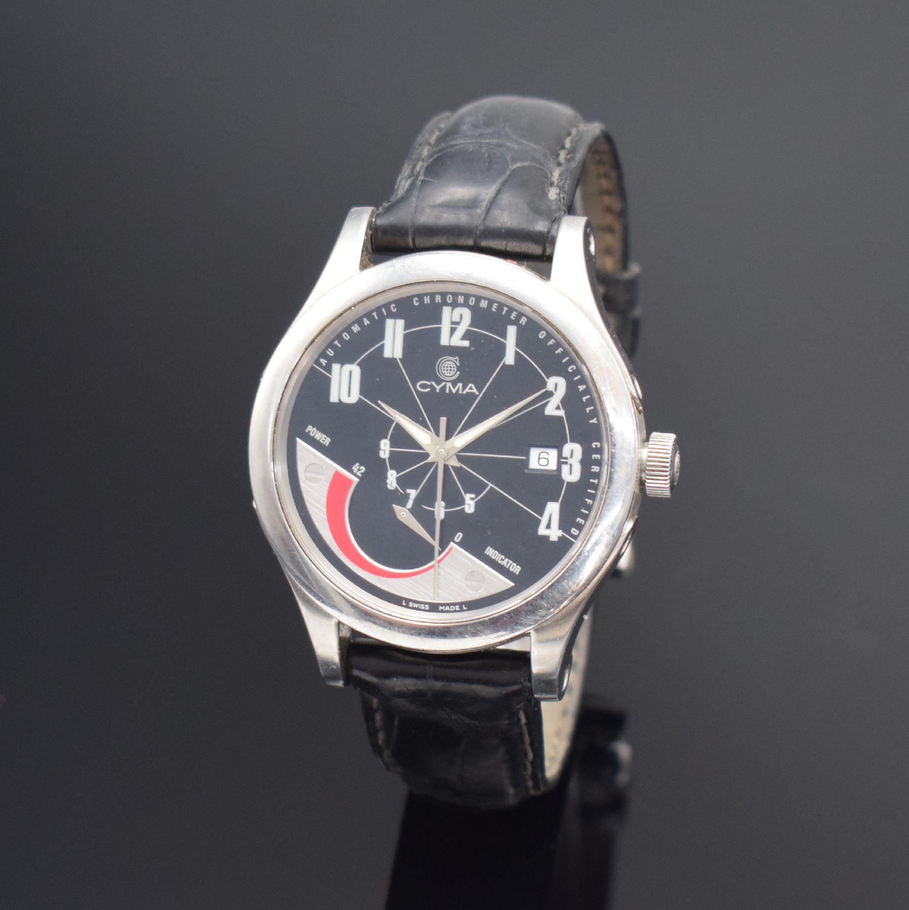CYMA seltener Armbandchronometer Imperium XL Referenz 72.100ST-COSC, Automatik, Schweiz um 2006, auf 200 Stück limitiertes Sondermodell in Edelstahl ...