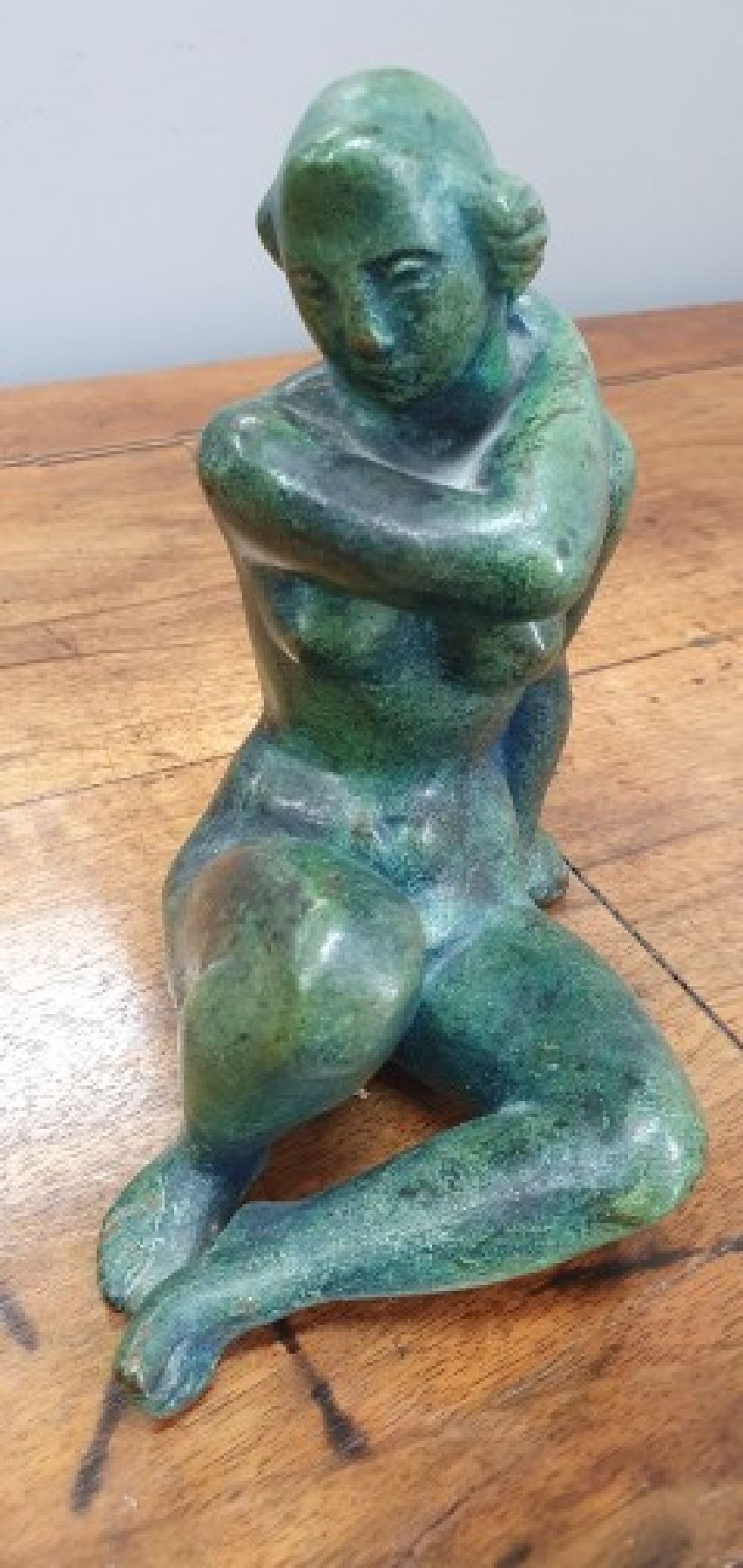 Detail a: Arno Breker, 1900-1991, sitzender Akt, Bronzeskulptur grün patiniert, signiert, H. ca. 17.5cm