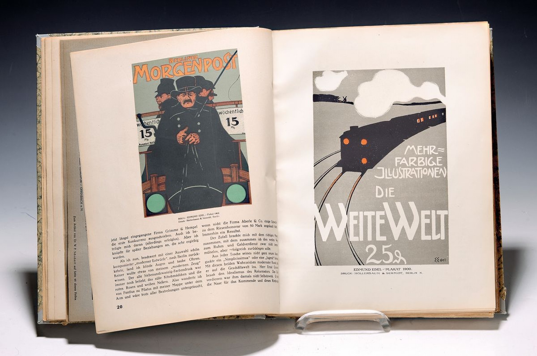 Sammelband der Zeitschrift "Das Plakat", 9. Jahrgang 1918, 4 Bände sekundär gebunden: Januar 1918, März 1918, Mai-Juli 1918, ...