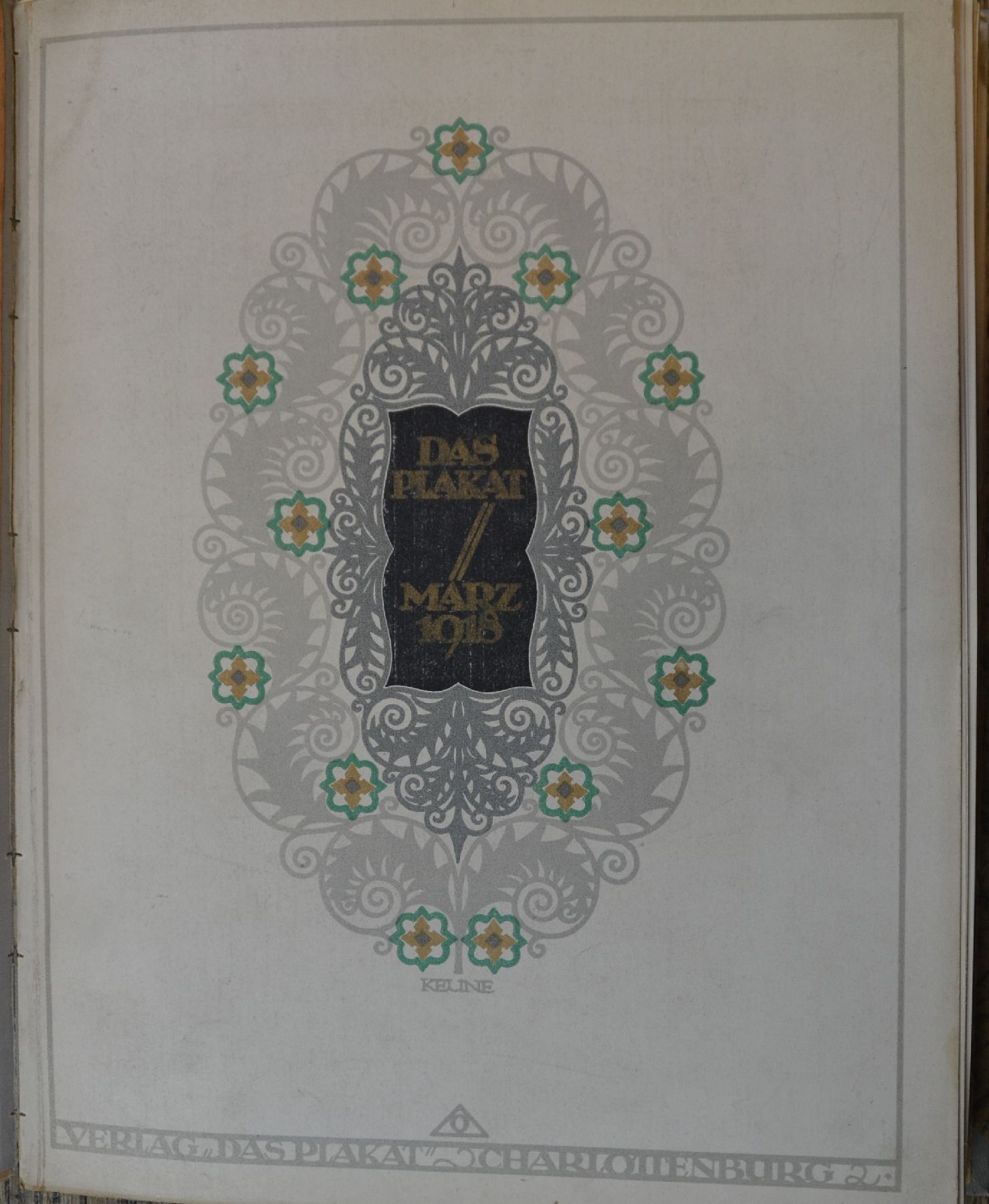 Detail d: Sammelband der Zeitschrift "Das Plakat", 9. Jahrgang 1918, 4 Bände sekundär gebunden: Januar 1918, März 1918, Mai-Juli 1918, ...