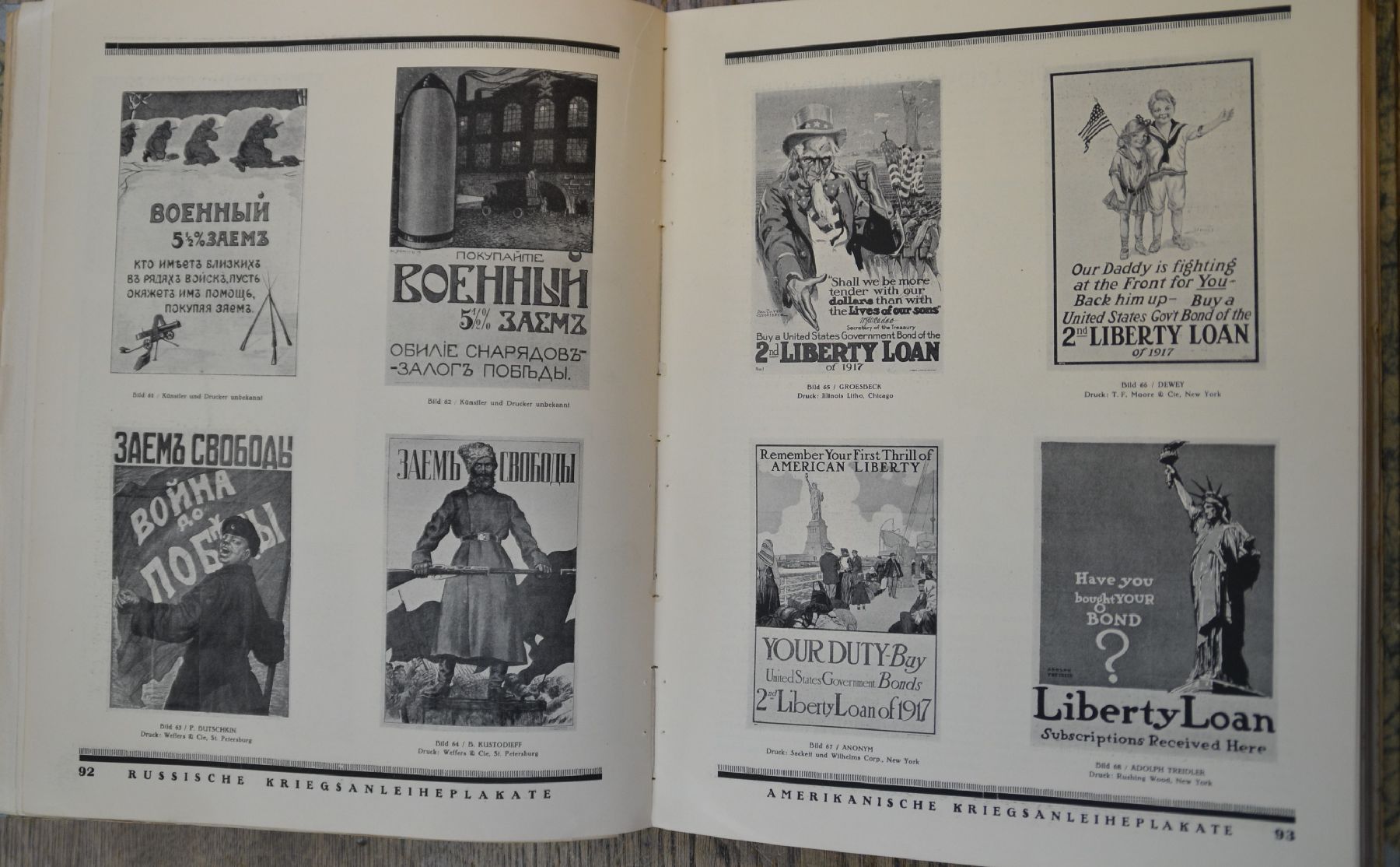Detail g: Sammelband der Zeitschrift "Das Plakat", 9. Jahrgang 1918, 4 Bände sekundär gebunden: Januar 1918, März 1918, Mai-Juli 1918, ...