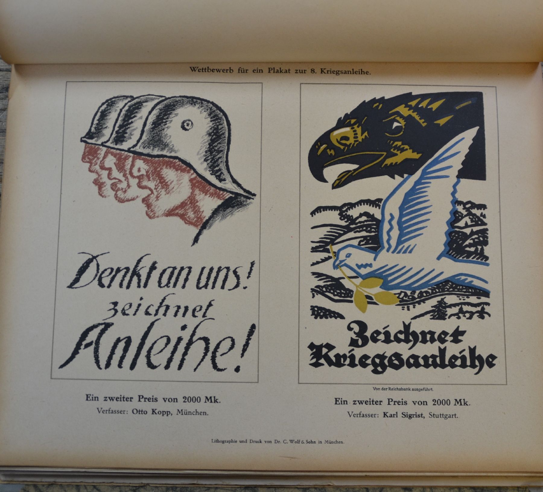 Detail h: Sammelband der Zeitschrift "Das Plakat", 9. Jahrgang 1918, 4 Bände sekundär gebunden: Januar 1918, März 1918, Mai-Juli 1918, ...