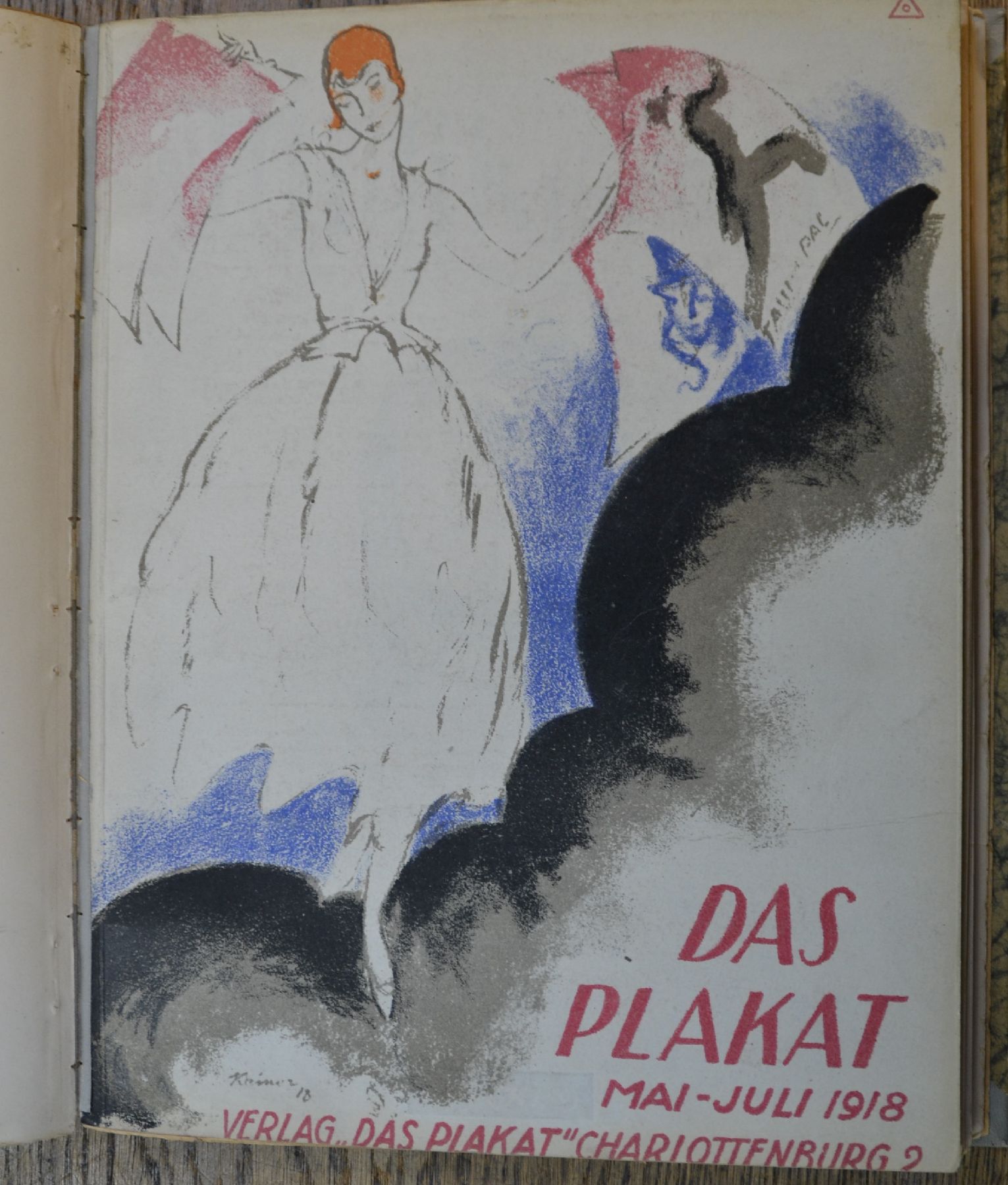 Detail j: Sammelband der Zeitschrift "Das Plakat", 9. Jahrgang 1918, 4 Bände sekundär gebunden: Januar 1918, März 1918, Mai-Juli 1918, ...