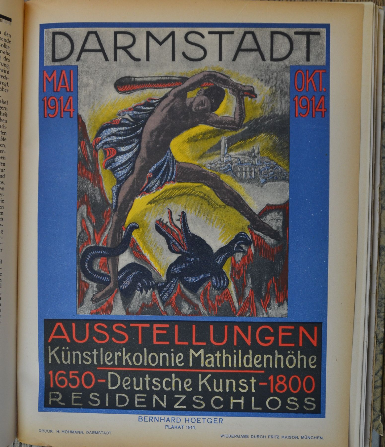 Detail k: Sammelband der Zeitschrift "Das Plakat", 9. Jahrgang 1918, 4 Bände sekundär gebunden: Januar 1918, März 1918, Mai-Juli 1918, ...