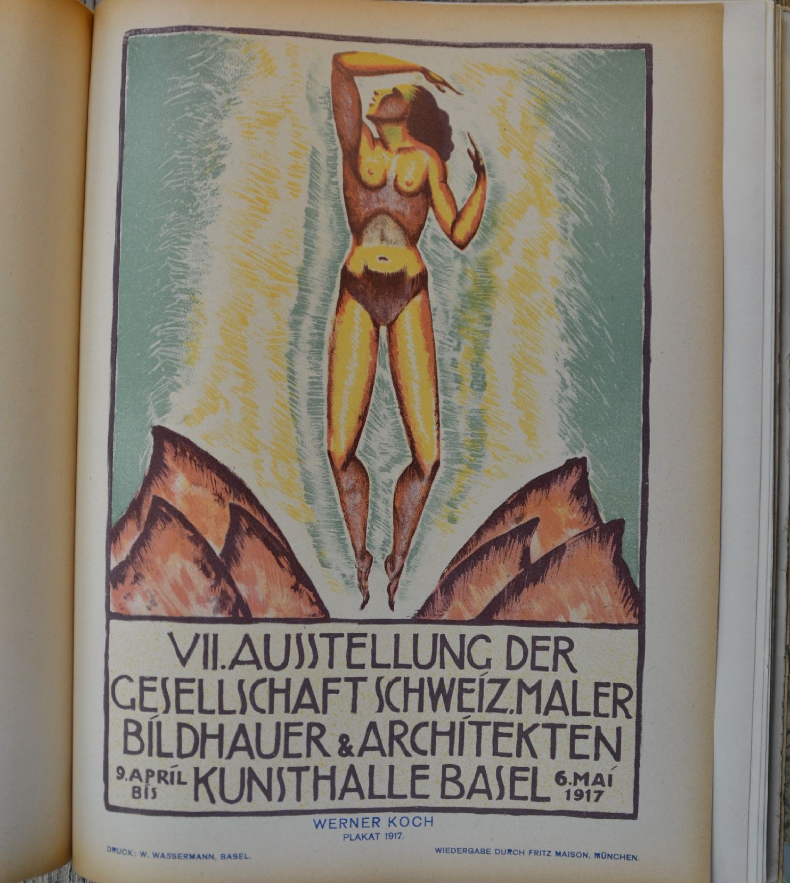 Detail l: Sammelband der Zeitschrift "Das Plakat", 9. Jahrgang 1918, 4 Bände sekundär gebunden: Januar 1918, März 1918, Mai-Juli 1918, ...