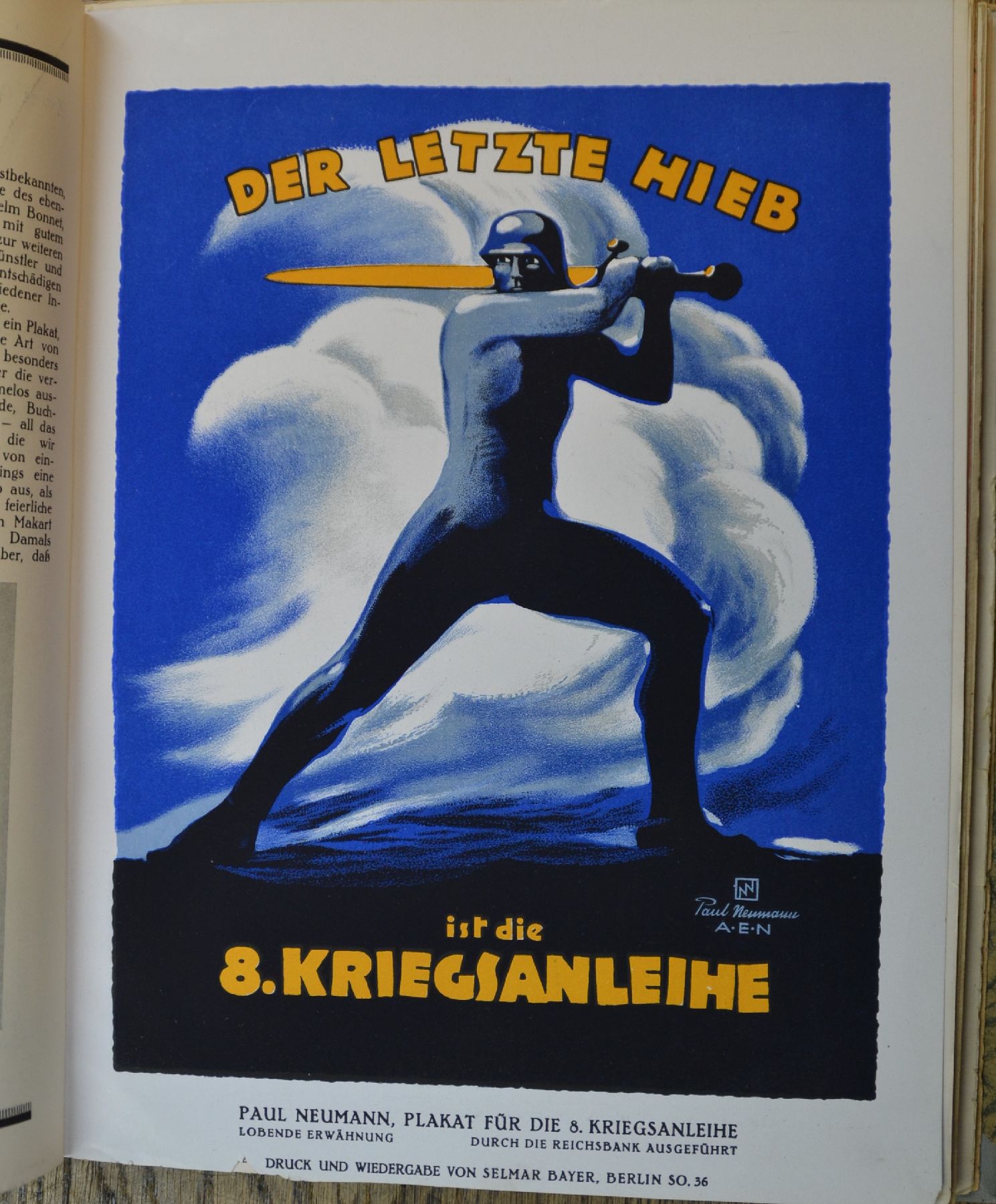 Detail m: Sammelband der Zeitschrift "Das Plakat", 9. Jahrgang 1918, 4 Bände sekundär gebunden: Januar 1918, März 1918, Mai-Juli 1918, ...