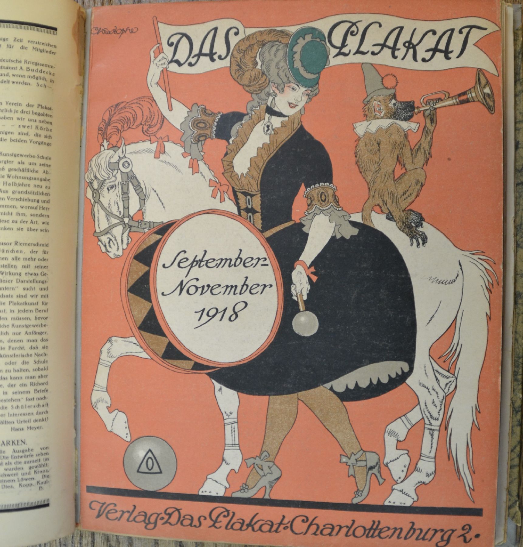 Detail n: Sammelband der Zeitschrift "Das Plakat", 9. Jahrgang 1918, 4 Bände sekundär gebunden: Januar 1918, März 1918, Mai-Juli 1918, ...