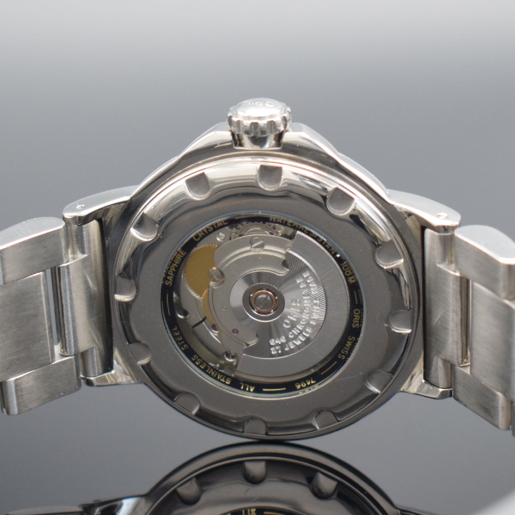 Detail f: ORIS Chronometer Herrenarmbanduhr Referenz 7496, Schweiz um 2015, Automatik, verschr. beids. vergl. Edelstahlgeh. inkl. orig. Gliederband m. ...