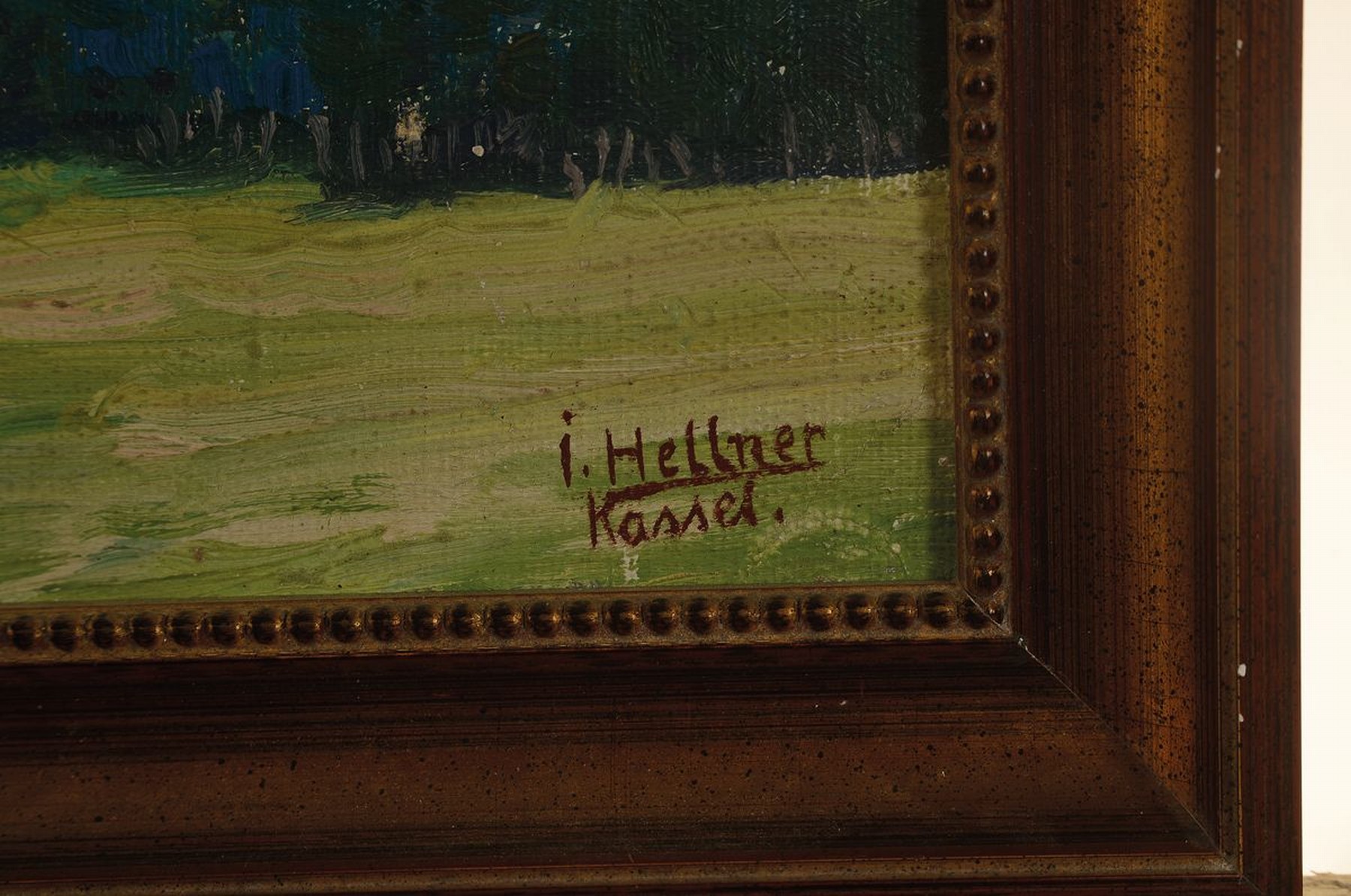 Detail a: Julius Hellner, 1877 Wiesbaden-1942 Kassel, Weite Landschaft bei Kassel, Öl/Malkarton, rechts unten signiert und bez. Kassel, ca. 24x30cm, R. ca. ...