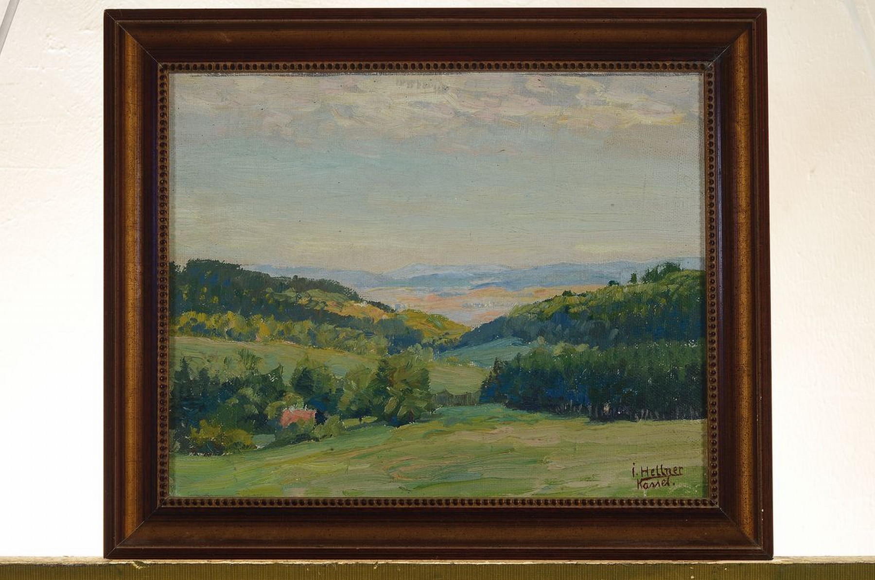 Detail k: Julius Hellner, 1877 Wiesbaden-1942 Kassel, Weite Landschaft bei Kassel, Öl/Malkarton, rechts unten signiert und bez. Kassel, ca. 24x30cm, R. ca. ...