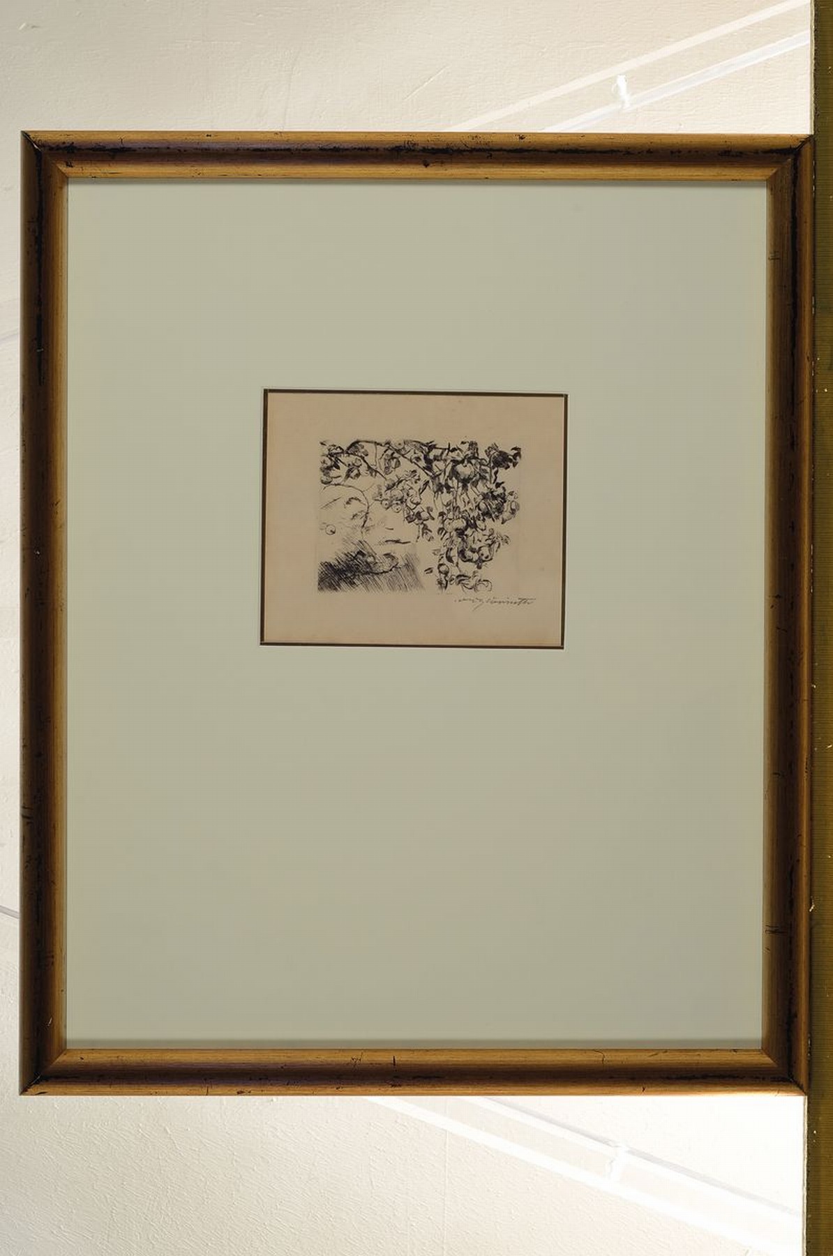 Detail k: Lovis Corinth, 1858-1925, Apfelzweige, Radierung von 1916, handsigniert, ca. 9x11.8cm, PP, u.Gl., R. ca. 54x44cm