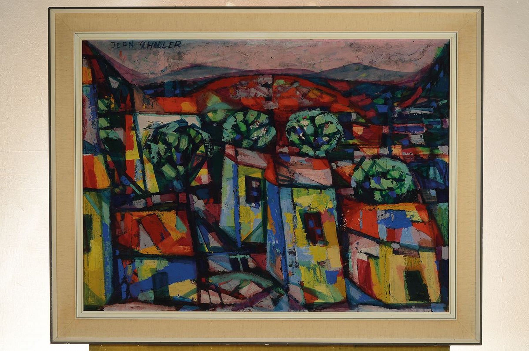 Detail k: Jean Schuler, 1912 St. Ingbert-1984 Paris, Maisons a Banyuls, Öl/Hartfaser, links oben signiert, ca. 60x80cm, R. ca. 73x93cm