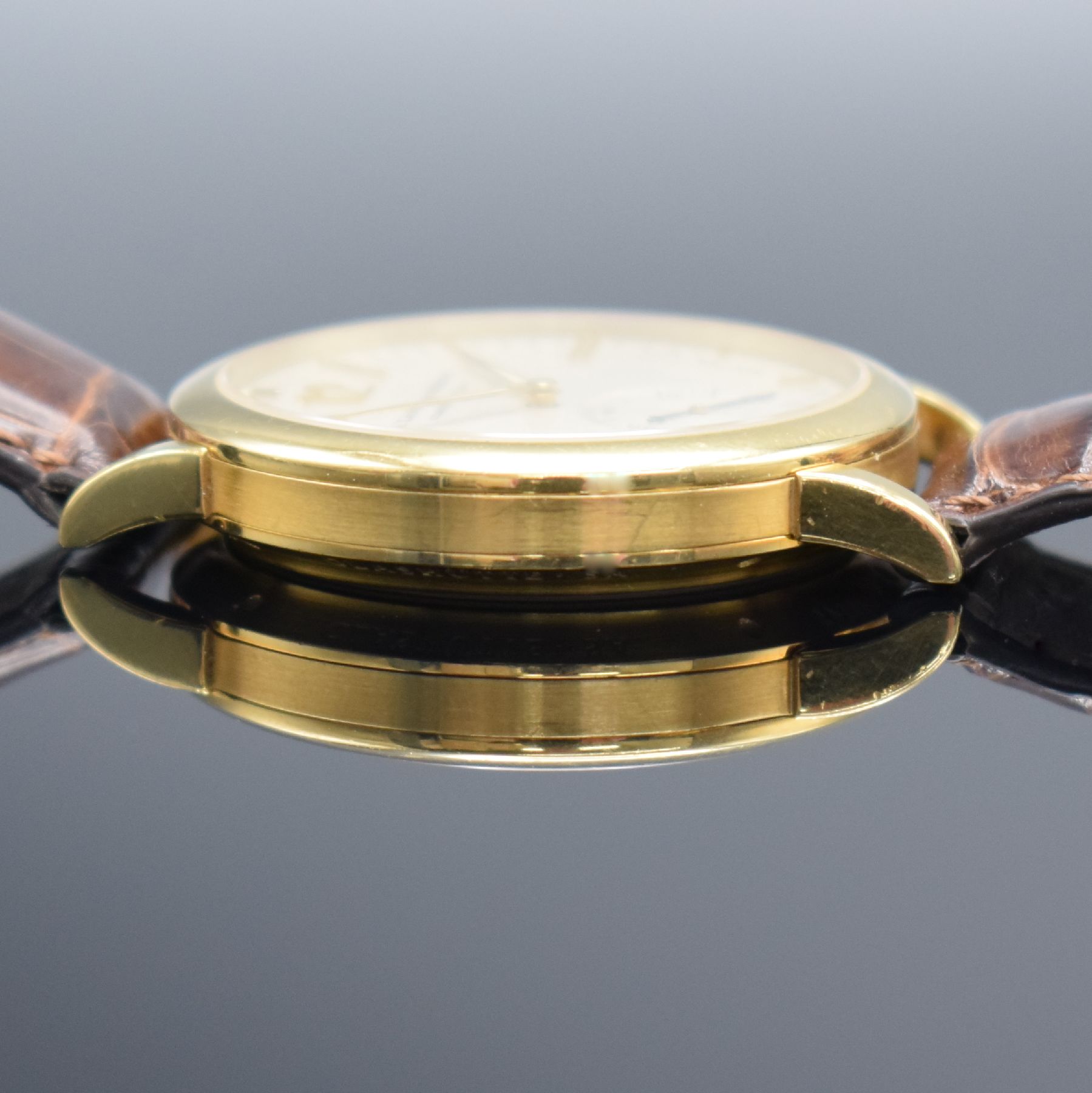 Detail f: A. LANGE & SÖHNE feine Herrenarmbanduhr Sax-O-Mat Referenz 301.021, Deutschland um 2000, Automatik, massives 3-teil. Gehäuse, Boden 6-fach ...