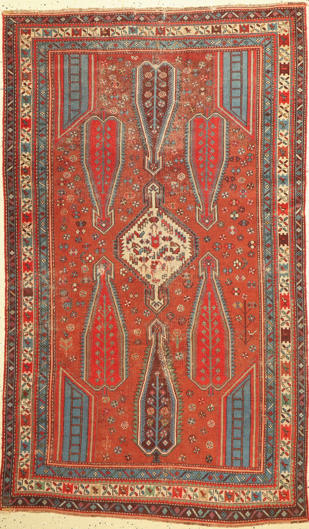 Schikli Kazak antik, Kaukasus, 19.Jhd., Wolle auf Wolle, ca. 194 x 116 cm, EHZ: 4-5