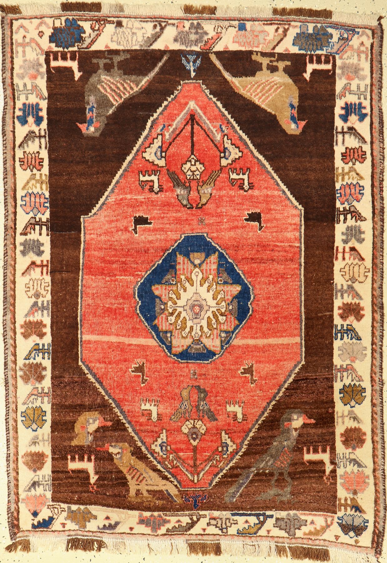 Gabbeh alt, Persien, ca. 60 Jahre, Wolle auf Wolle, ca. 159 x 115 cm, EHZ: 3