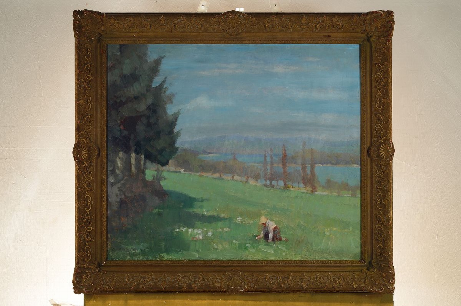 Detail k: Oskar Hagemann, 1888 Holoubkau/Böhmen-1984 Karlsruhe, Studium an der Akademie Karlsruhe bei Schmitt-Reutte und als Meisterschüler von Trübner, ...