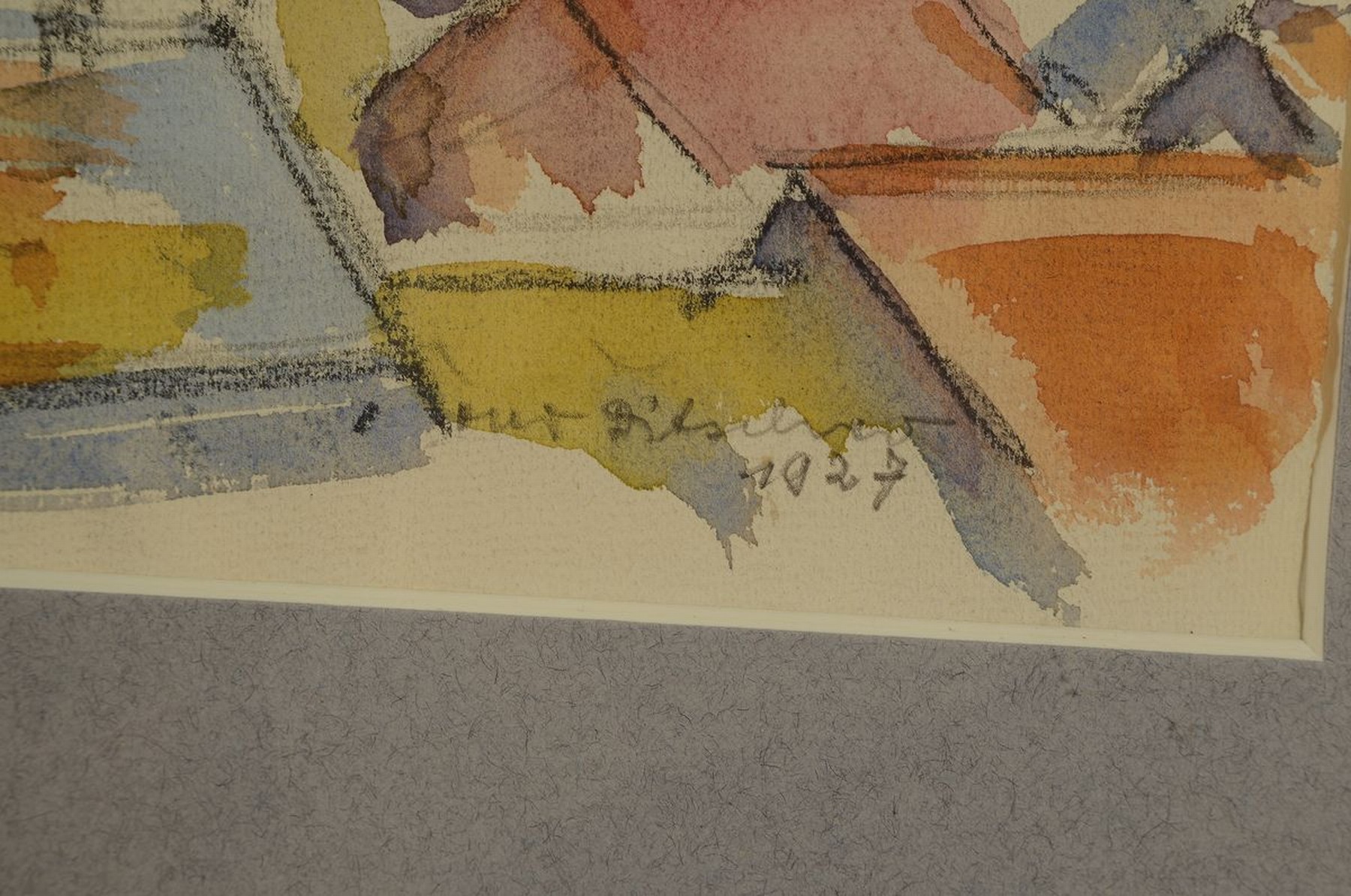 Detail a: Otto Ditscher, 1903-1987 Neuhofen, Blick auf die Walzmühle (Ludwigshafen am Rhein), Aquarell, rechts unten signiert und dat. 1927, ca. 23x30cm, PP, ...