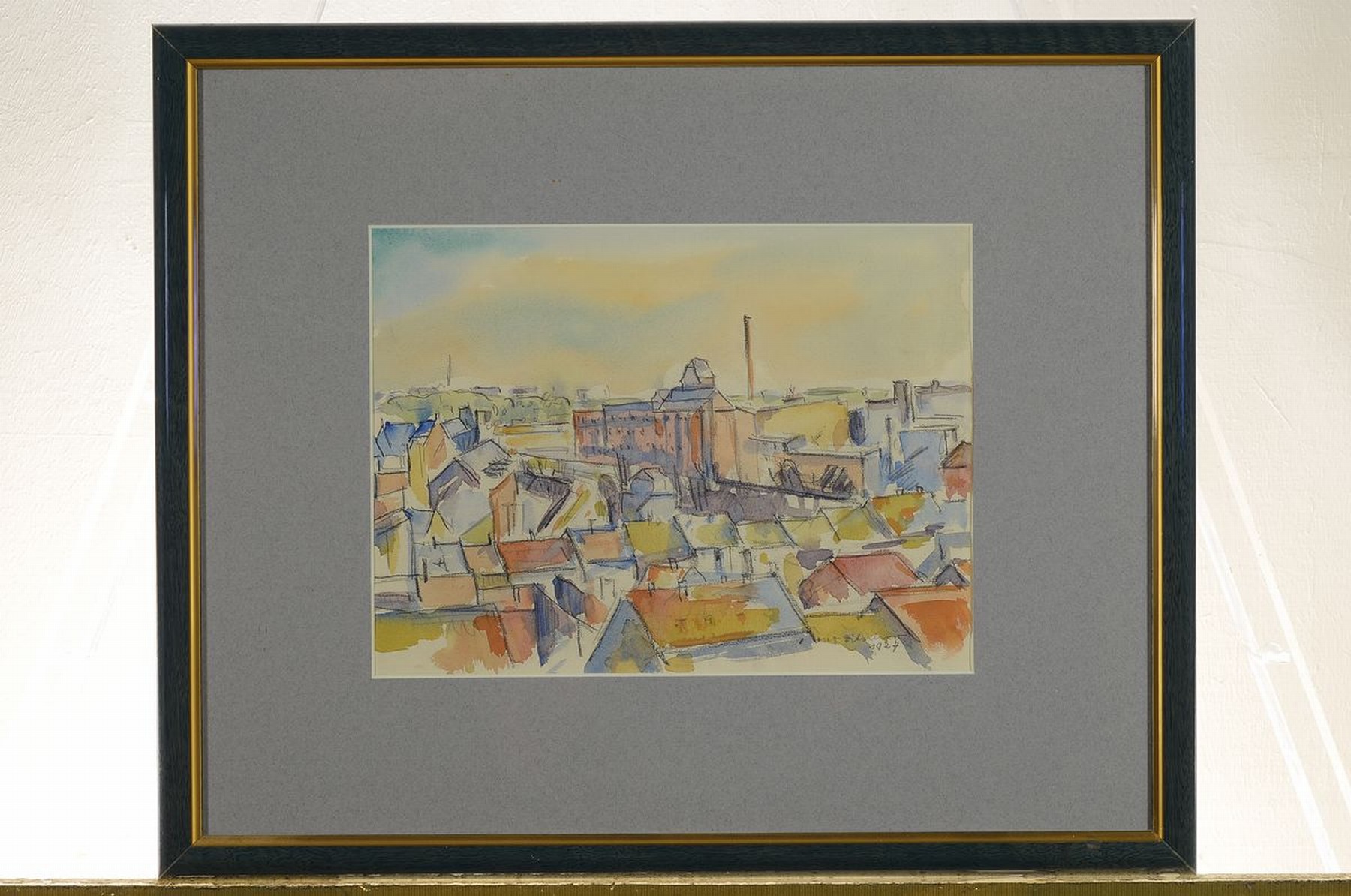 Detail k: Otto Ditscher, 1903-1987 Neuhofen, Blick auf die Walzmühle (Ludwigshafen am Rhein), Aquarell, rechts unten signiert und dat. 1927, ca. 23x30cm, PP, ...