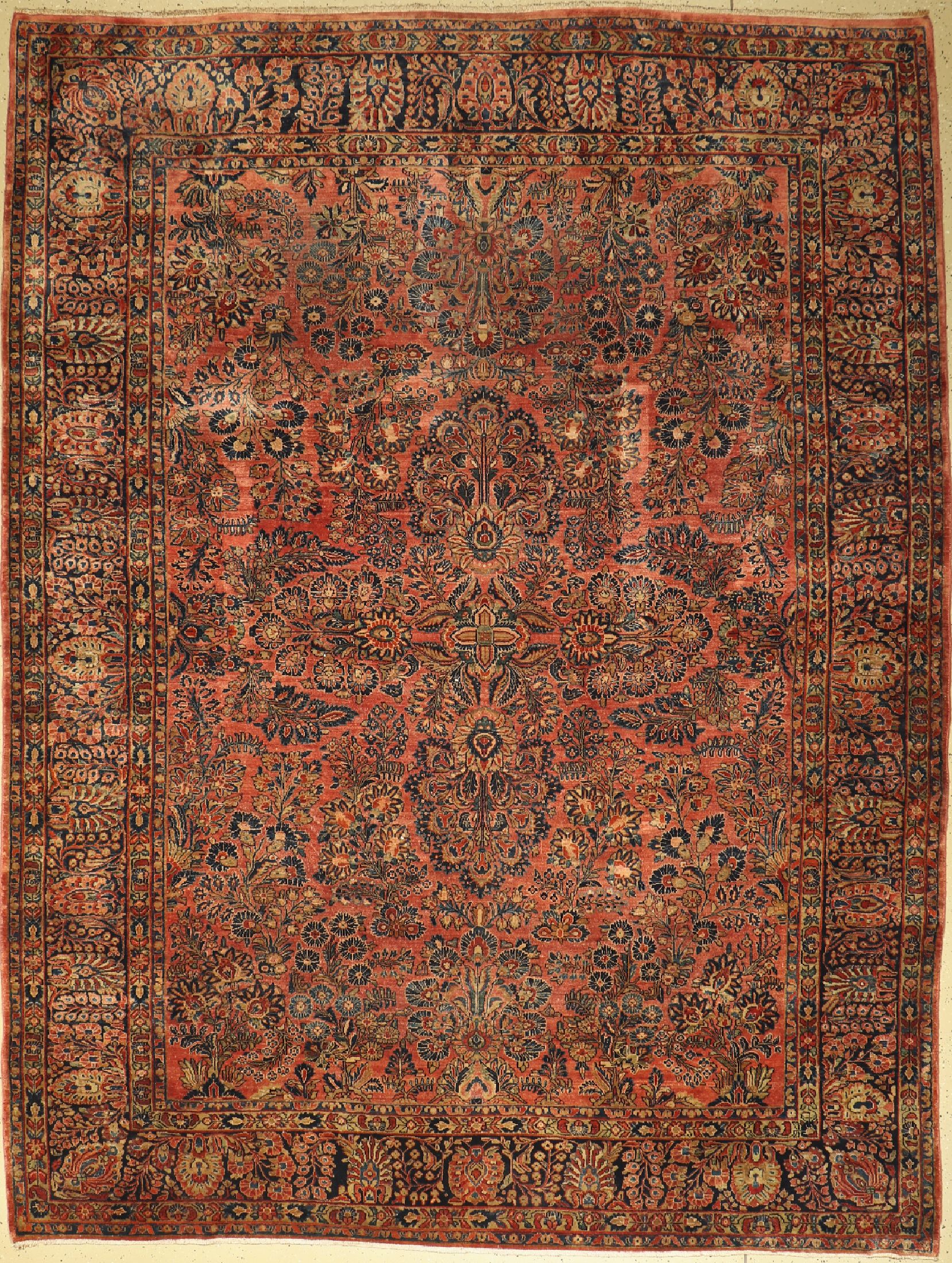 Us Re-Import Sarogh, Persien, um 1920/1930,Wolle auf Baumwolle, ca. 350 x 267 cm, EHZ: 3
