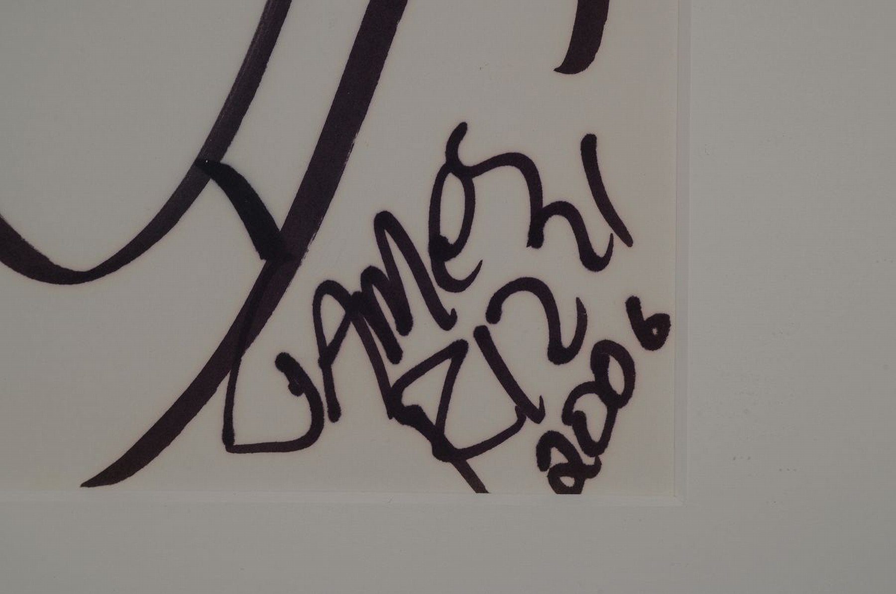 Detail a: James Rizzi, 1950-2011, "cheers", Filzstiftzeichnung, handsign., dat. 2006, u. Glas, gesamt ca. 42x37 cm