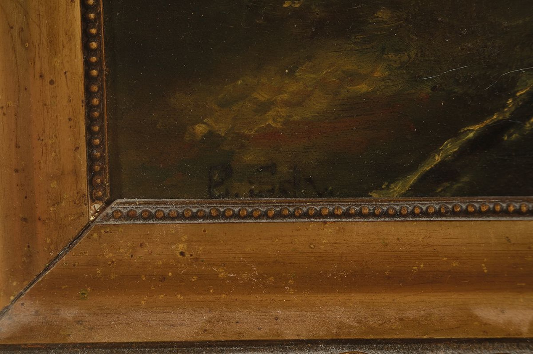 Detail a: Ernst Schäfer, geb. 1901, Mädchen mit Gänsen, Öl/Lwd, links unten signiert, ca. 26x24cm/ 37x35cm, Rahmen, dieser beschädigt