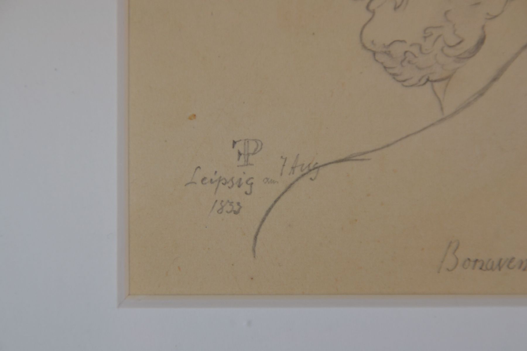 Detail f: Friedrich Preller, d. Ältere, 1804 Eisenach - 1878 Weimar, zwei Bleistiftzeichnungen, bez."Aktstudie zur Leukothea und Bonaventura ...