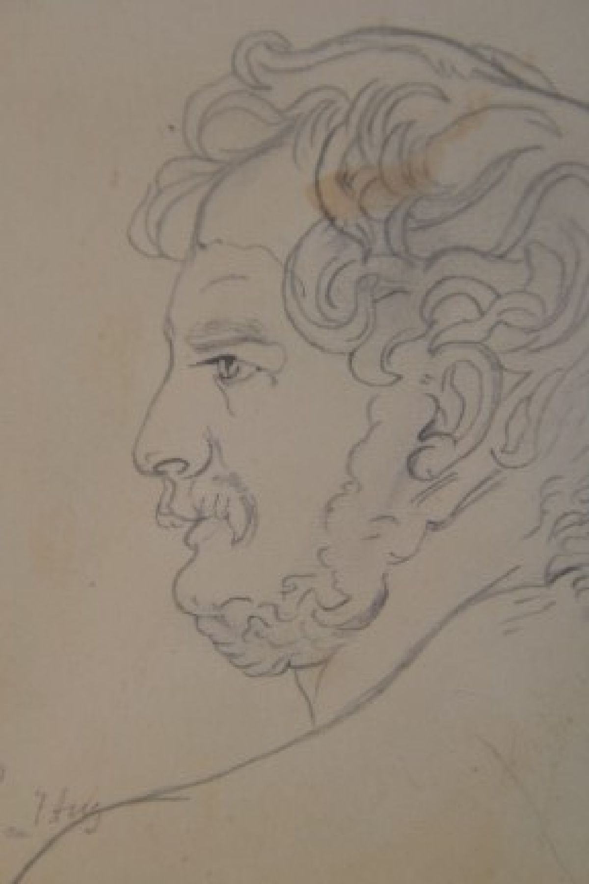 Detail h: Friedrich Preller, d. Ältere, 1804 Eisenach - 1878 Weimar, zwei Bleistiftzeichnungen, bez."Aktstudie zur Leukothea und Bonaventura ...