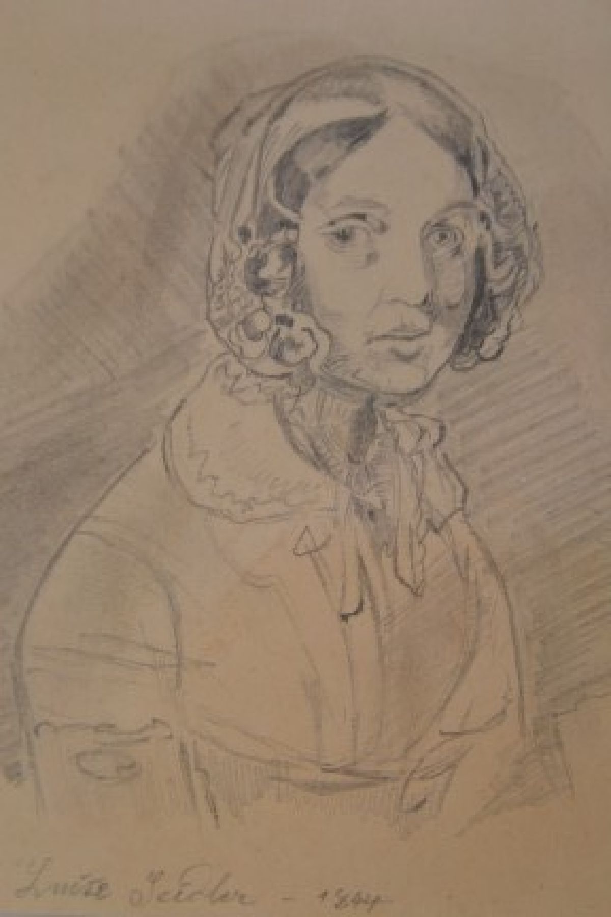 Detail b: Friedrich Preller, d. Ältere, 1804 Eisenach - 1878 Weimar, Bleistiftzeichnung, bez. "Luise Seidler - 1844" aus einem Skizzenbuch entnommen ...